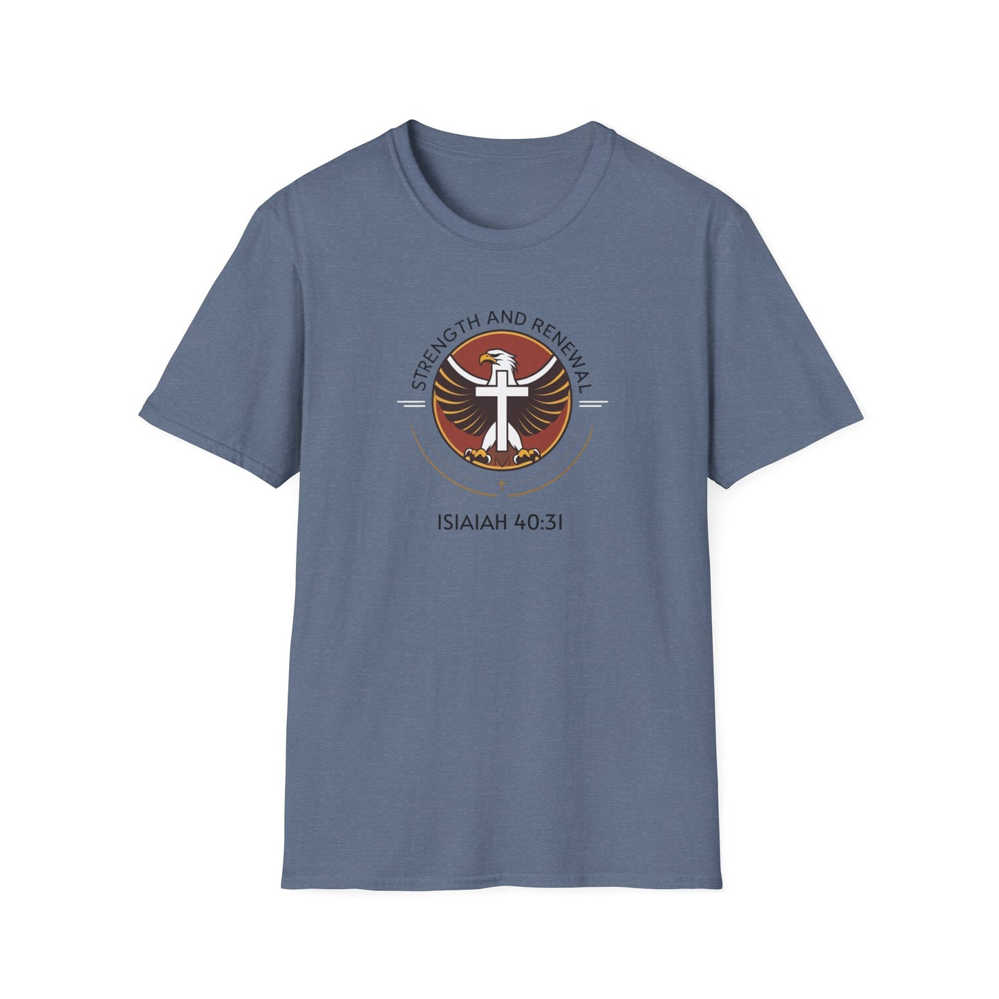 Eagle Strength Softstyle T-Shirt with Isaiah 40:31 Verse - Christian Apparel
