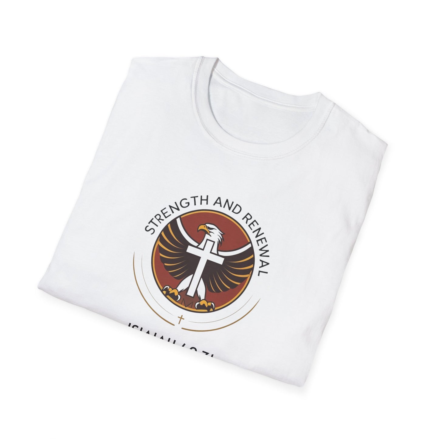 Eagle Strength Softstyle T-Shirt with Isaiah 40:31 Verse - Christian Apparel