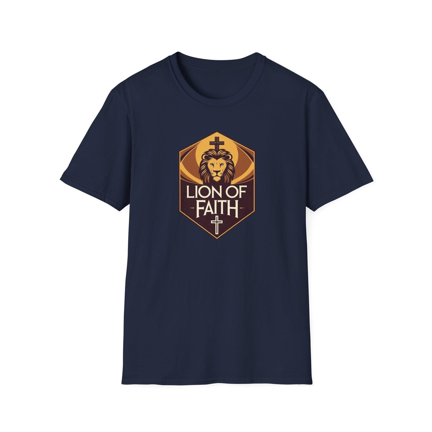 Lion of Faith Unisex Softstyle T-Shirt | Christian Apparel, Inspirational Shirt, Faith-Based Gift, Everyday Wear, Casual Comfort