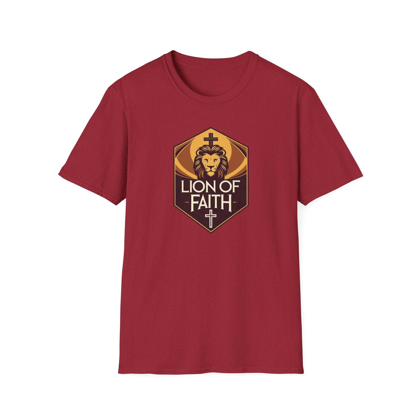 Lion of Faith Unisex Softstyle T-Shirt | Christian Apparel, Inspirational Shirt, Faith-Based Gift, Everyday Wear, Casual Comfort