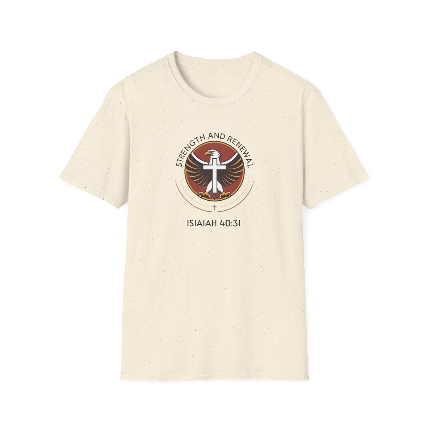Eagle Strength Softstyle T-Shirt with Isaiah 40:31 Verse - Christian Apparel