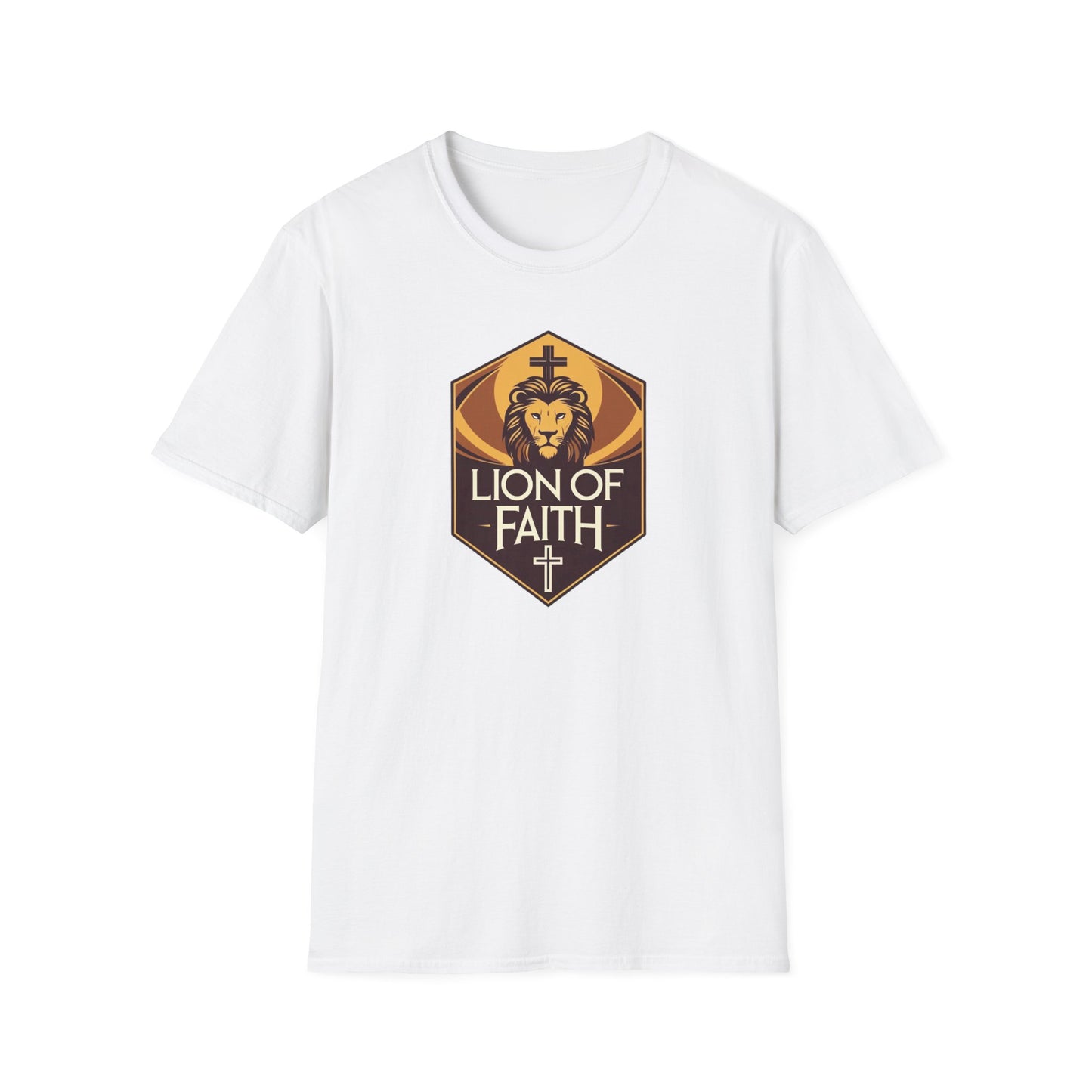 Lion of Faith Unisex Softstyle T-Shirt | Christian Apparel, Inspirational Shirt, Faith-Based Gift, Everyday Wear, Casual Comfort