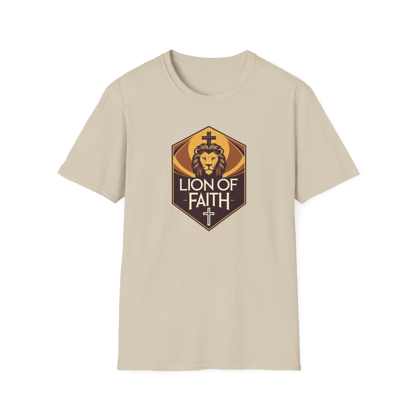 Lion of Faith Unisex Softstyle T-Shirt | Christian Apparel, Inspirational Shirt, Faith-Based Gift, Everyday Wear, Casual Comfort