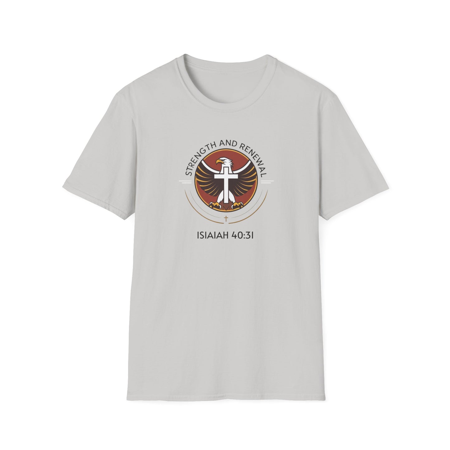 Eagle Strength Softstyle T-Shirt with Isaiah 40:31 Verse - Christian Apparel