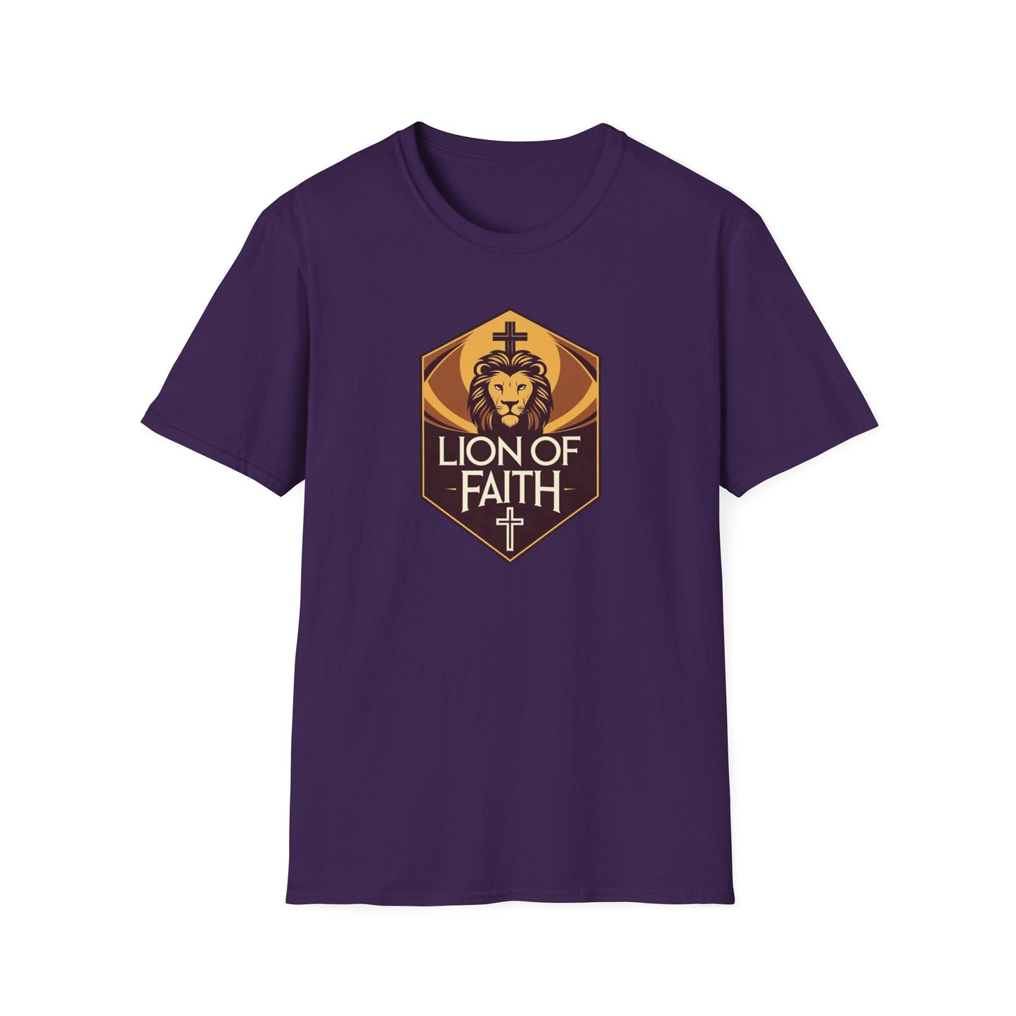 Lion of Faith Unisex Softstyle T-Shirt | Christian Apparel, Inspirational Shirt, Faith-Based Gift, Everyday Wear, Casual Comfort