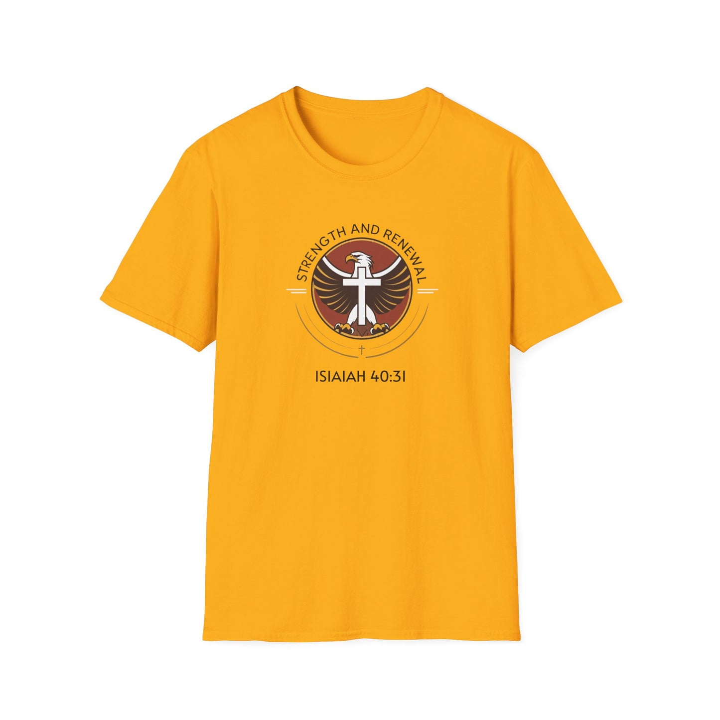 Eagle Strength Softstyle T-Shirt with Isaiah 40:31 Verse - Christian Apparel