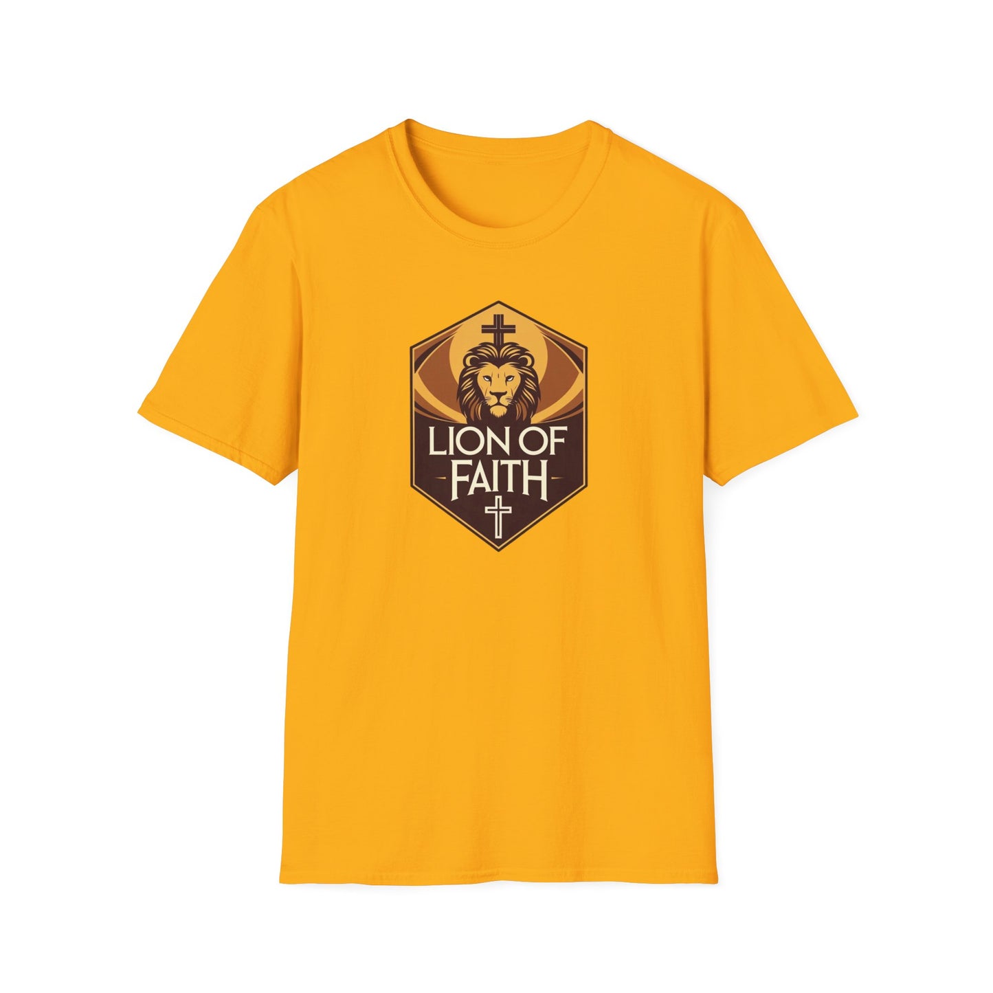Lion of Faith Unisex Softstyle T-Shirt | Christian Apparel, Inspirational Shirt, Faith-Based Gift, Everyday Wear, Casual Comfort