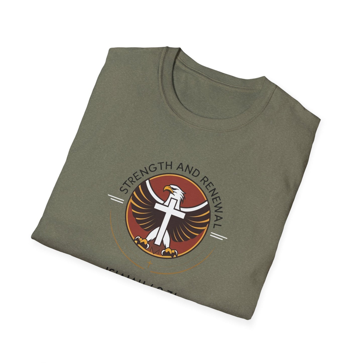 Eagle Strength Softstyle T-Shirt with Isaiah 40:31 Verse - Christian Apparel
