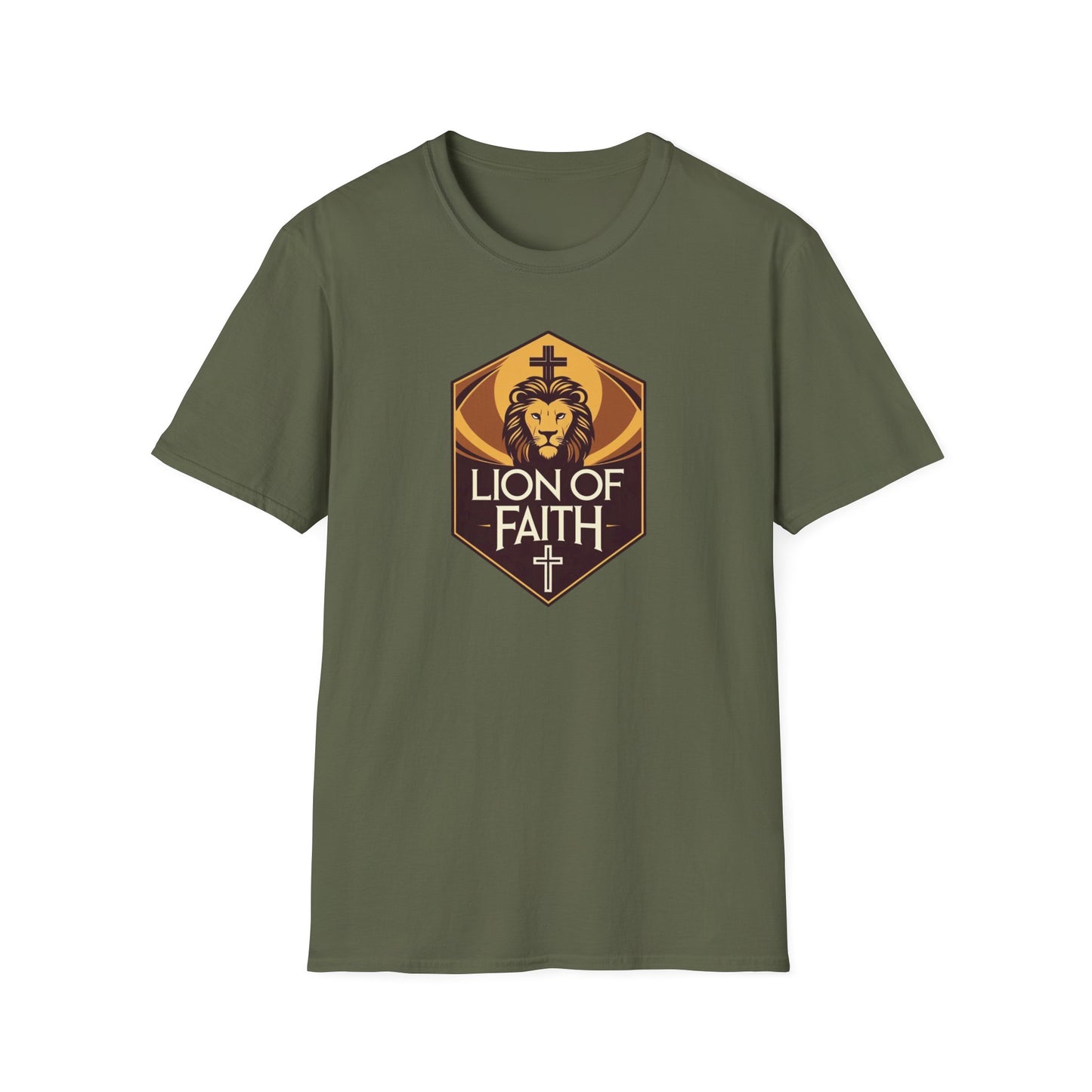 Lion of Faith Unisex Softstyle T-Shirt | Christian Apparel, Inspirational Shirt, Faith-Based Gift, Everyday Wear, Casual Comfort
