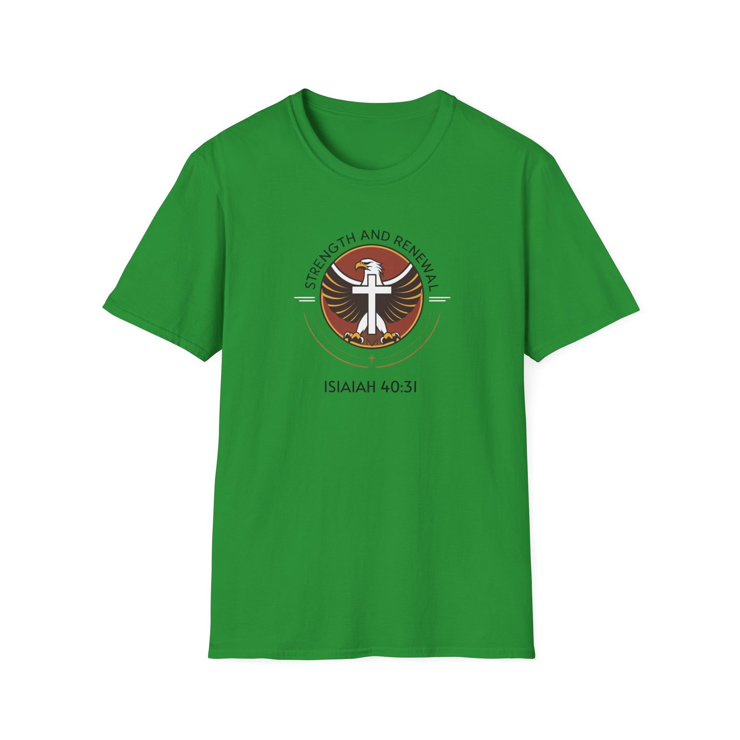 Eagle Strength Softstyle T-Shirt with Isaiah 40:31 Verse - Christian Apparel
