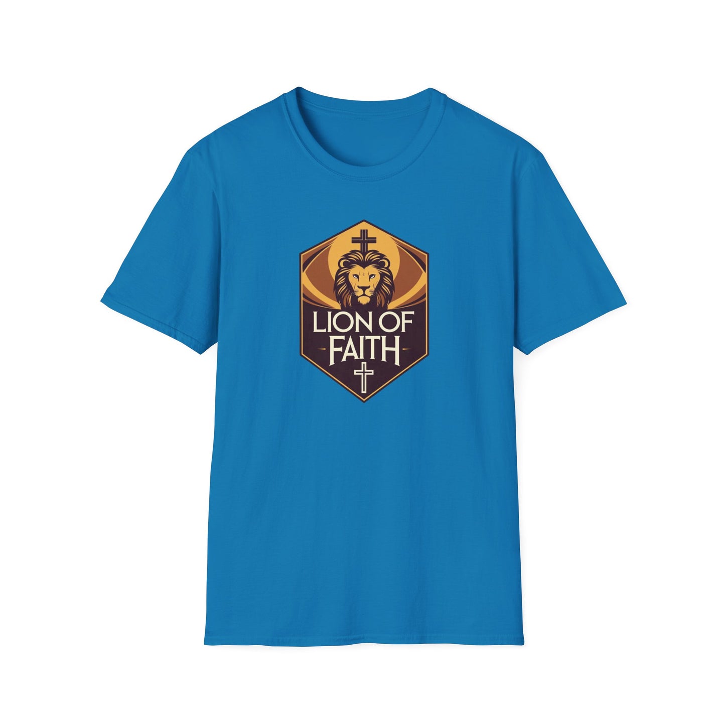 Lion of Faith Unisex Softstyle T-Shirt | Christian Apparel, Inspirational Shirt, Faith-Based Gift, Everyday Wear, Casual Comfort