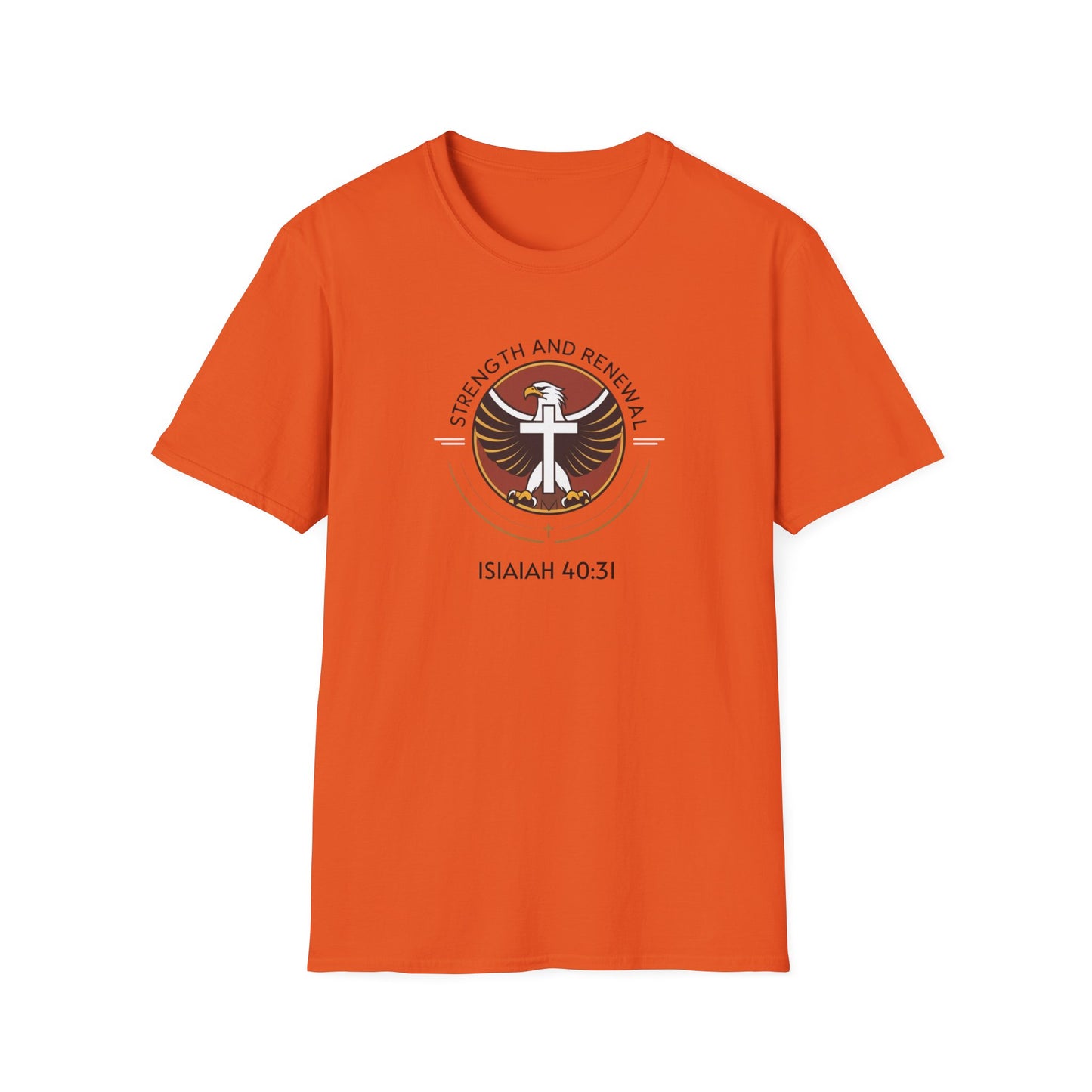 Eagle Strength Softstyle T-Shirt with Isaiah 40:31 Verse - Christian Apparel