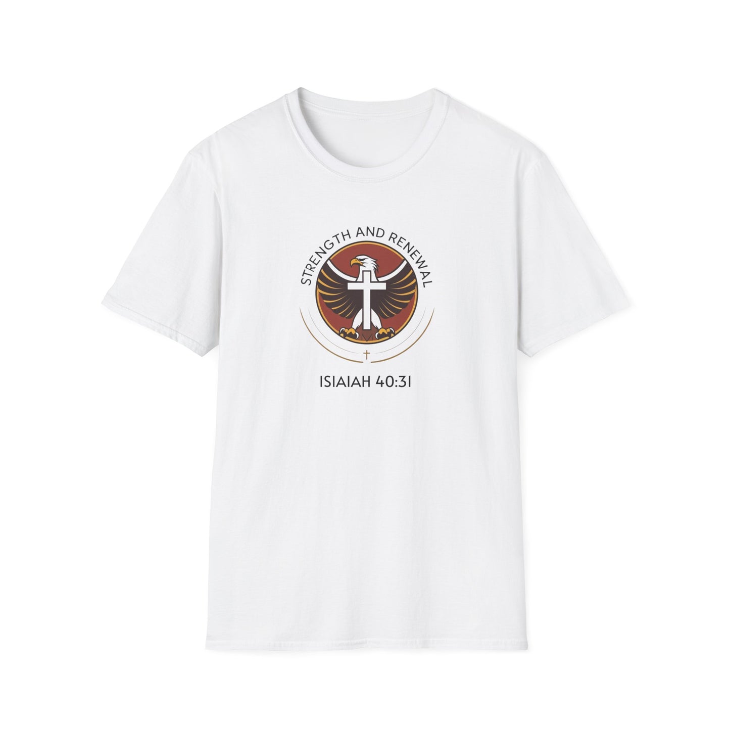 Eagle Strength Softstyle T-Shirt with Isaiah 40:31 Verse - Christian Apparel