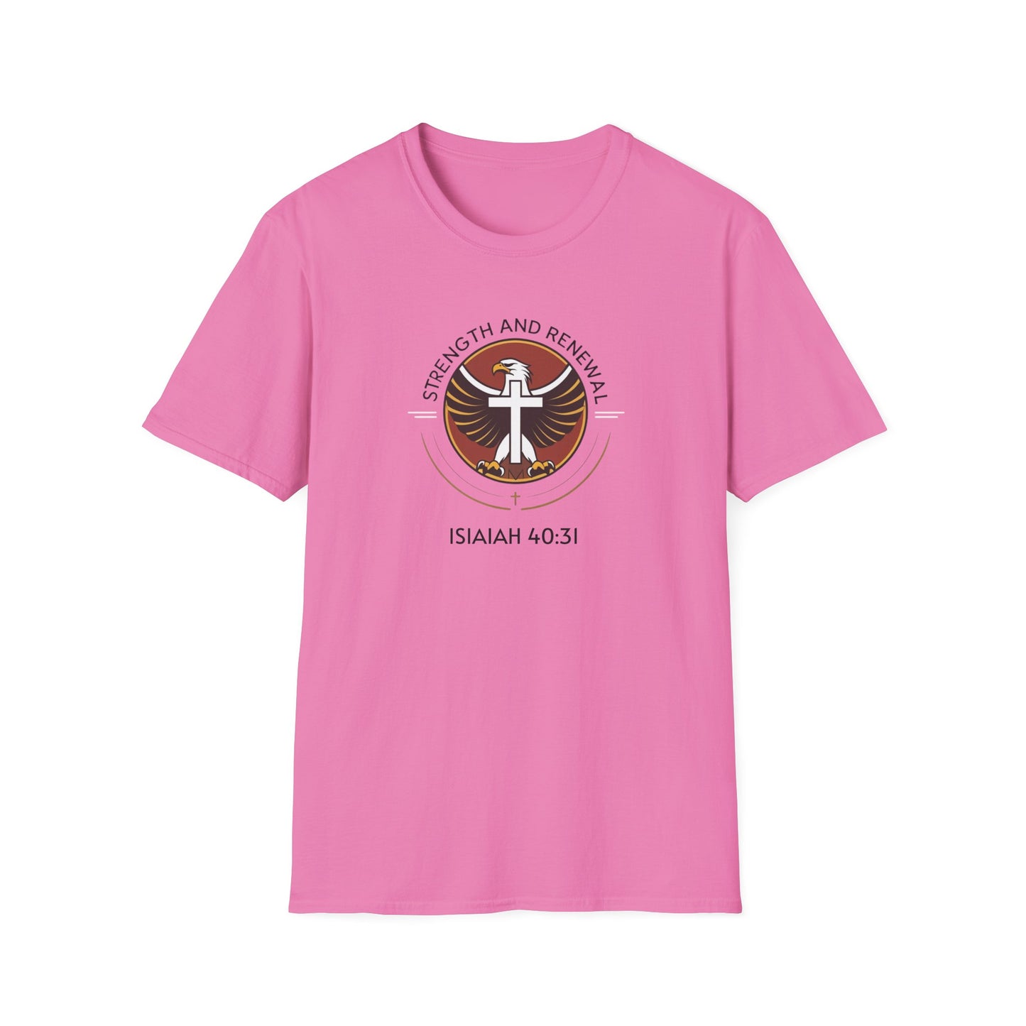 Eagle Strength Softstyle T-Shirt with Isaiah 40:31 Verse - Christian Apparel