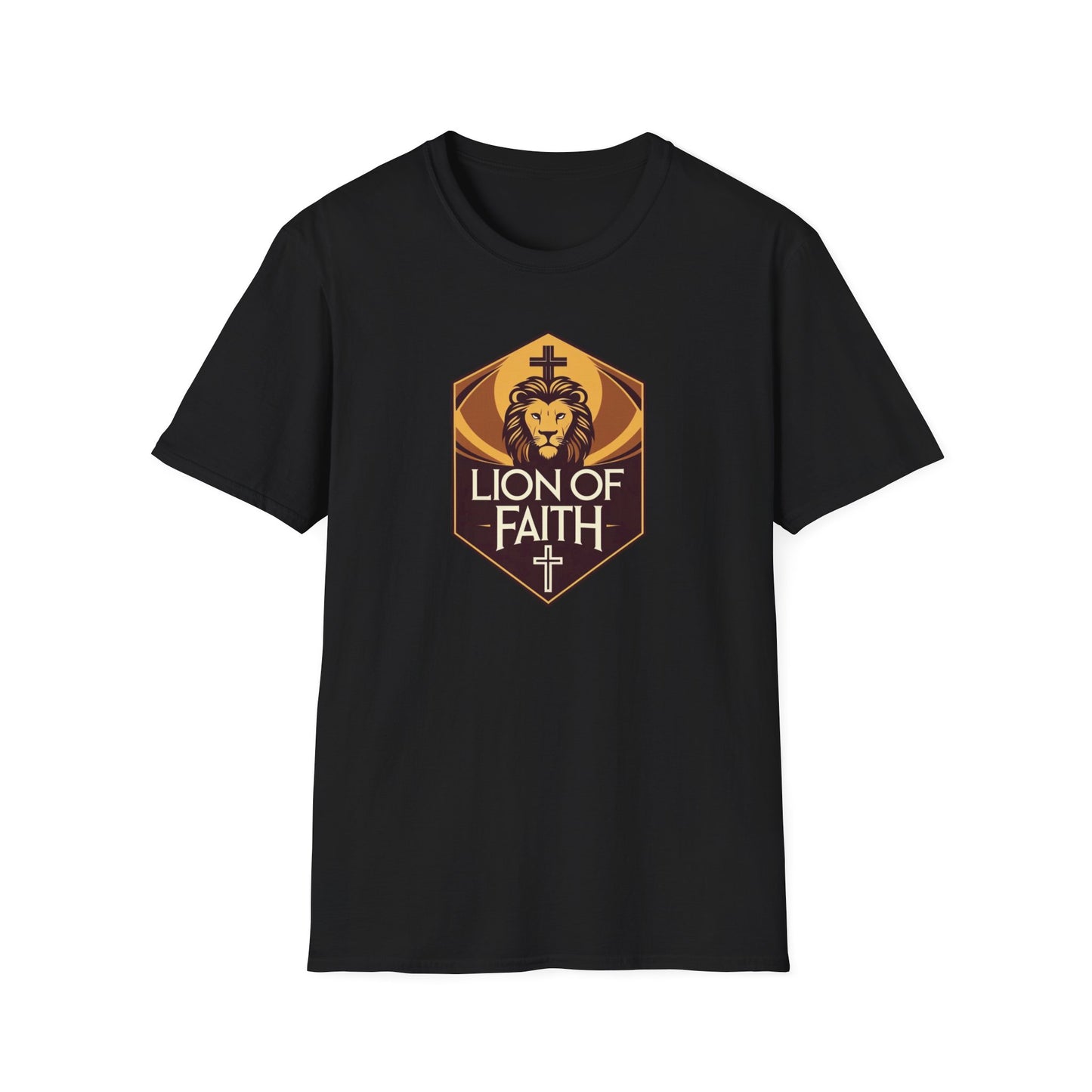 Lion of Faith Unisex Softstyle T-Shirt | Christian Apparel, Inspirational Shirt, Faith-Based Gift, Everyday Wear, Casual Comfort