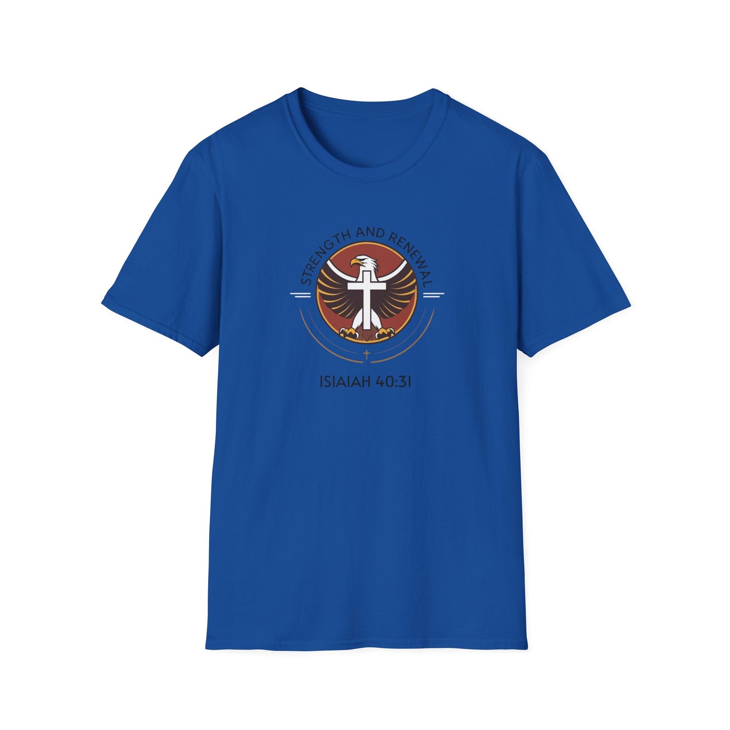 Eagle Strength Softstyle T-Shirt with Isaiah 40:31 Verse - Christian Apparel