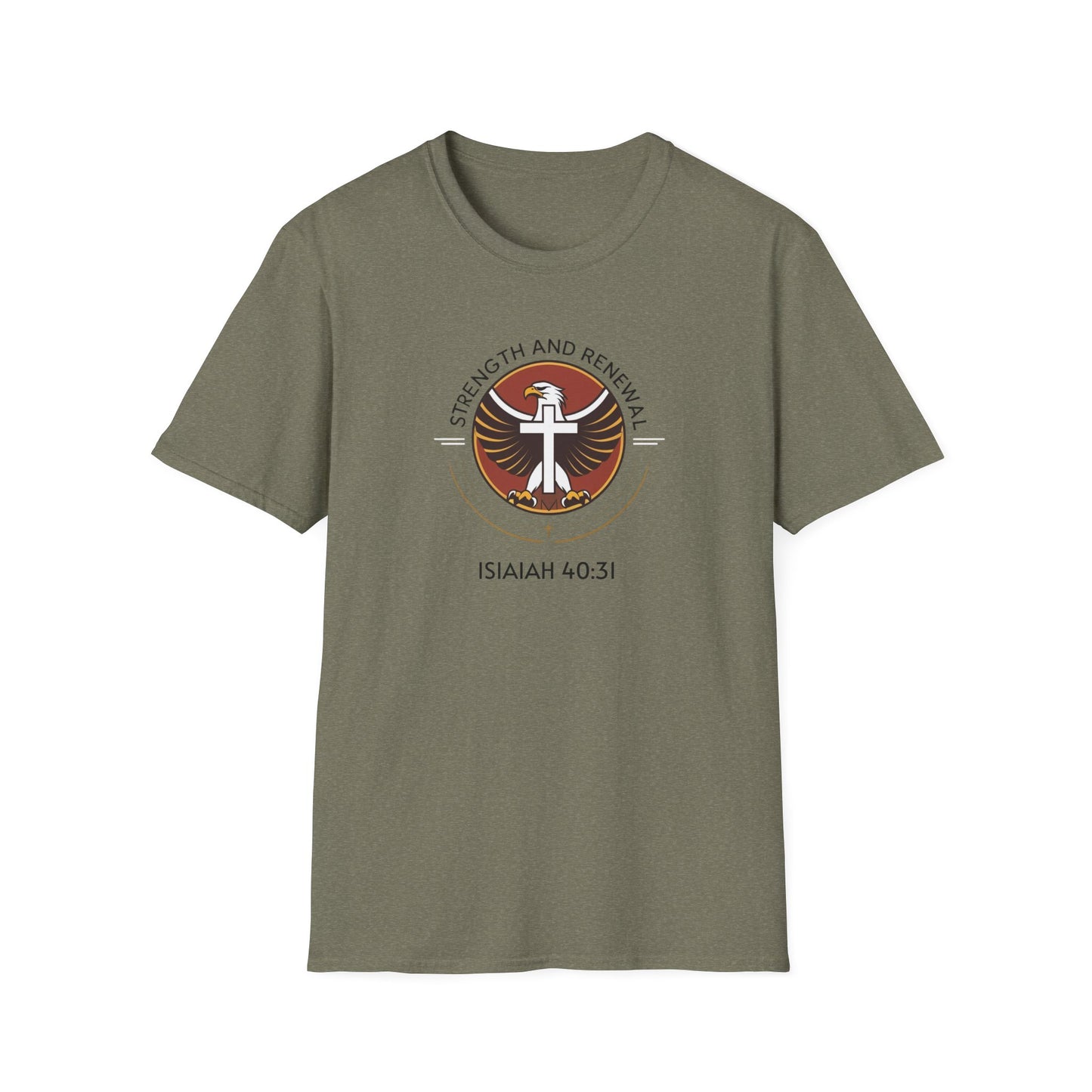 Eagle Strength Softstyle T-Shirt with Isaiah 40:31 Verse - Christian Apparel