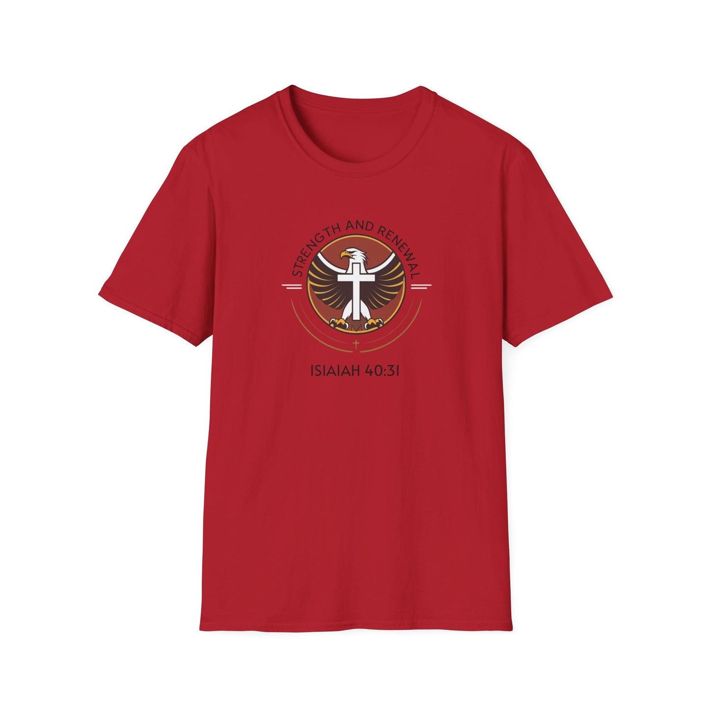 Eagle Strength Softstyle T-Shirt with Isaiah 40:31 Verse - Christian Apparel