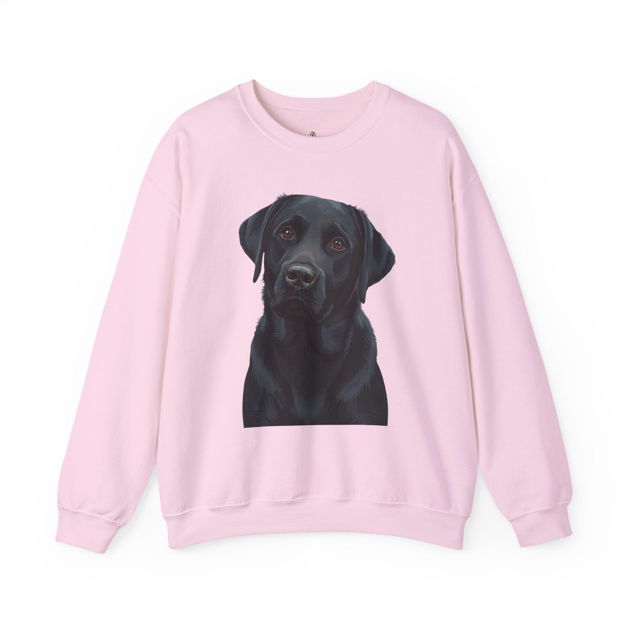 Black Labrador Portrait Crewneck Sweatshirt — Realistic Dog Print for Dog Lovers
