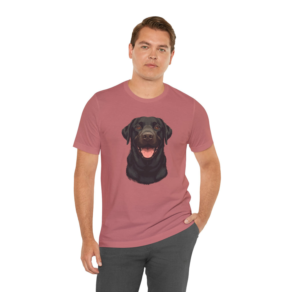 Black Labrador Portrait Tee - Happy Lab Dog Graphic T-Shirt