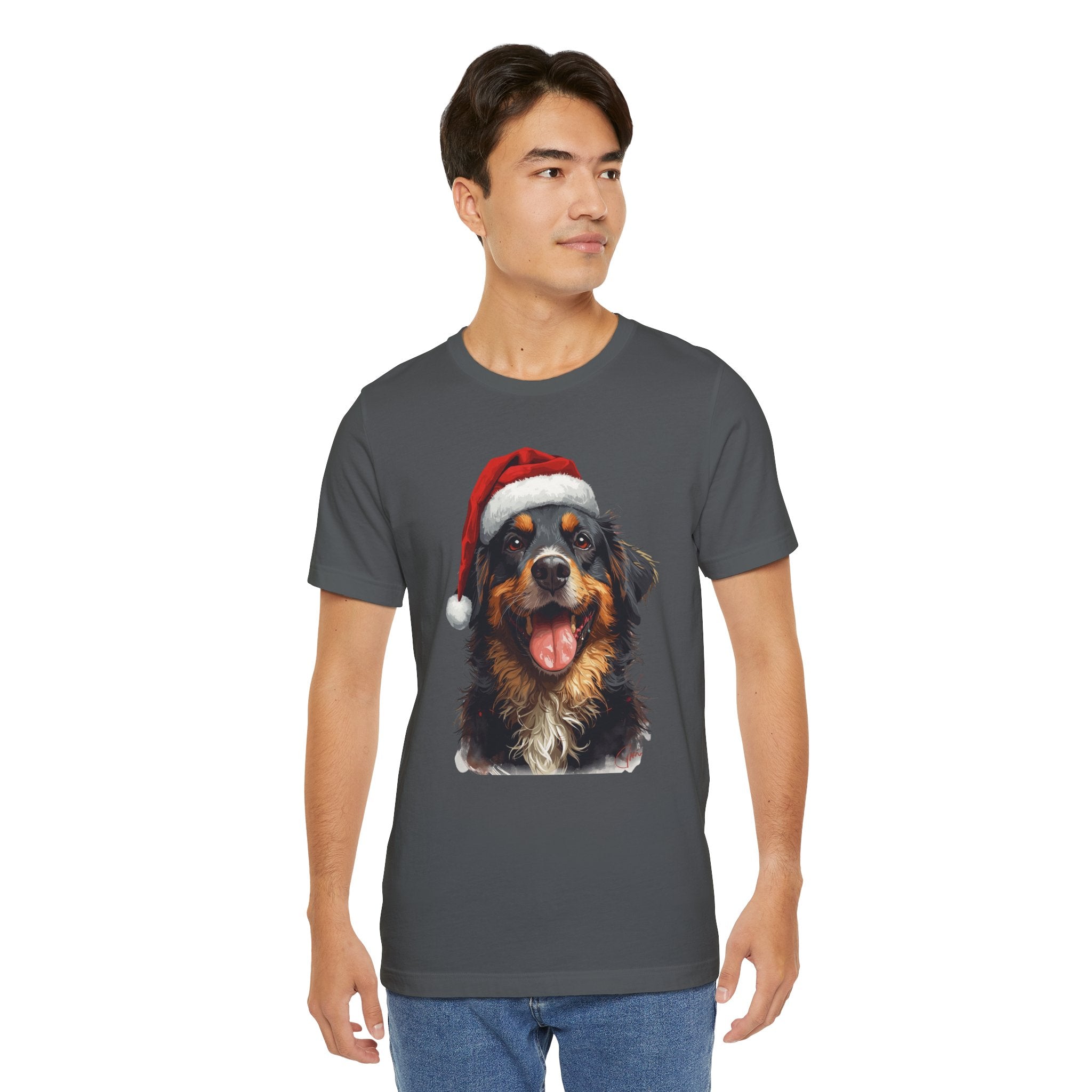 Christmas Bernese Mountain Dog T-Shirt — Santa Hat Holiday Tee