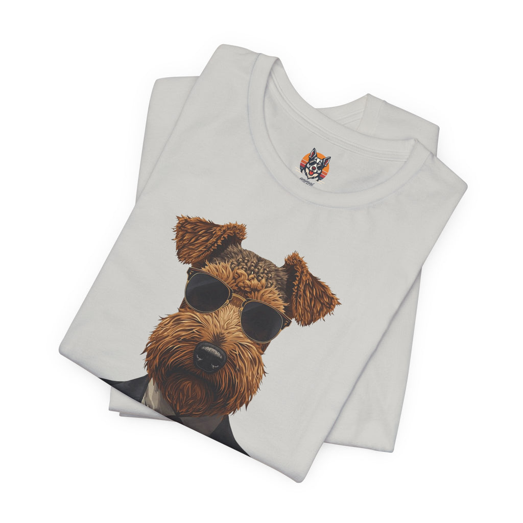 Airedale Gentleman T‑Shirt — Dog in Suit Graphic Tee