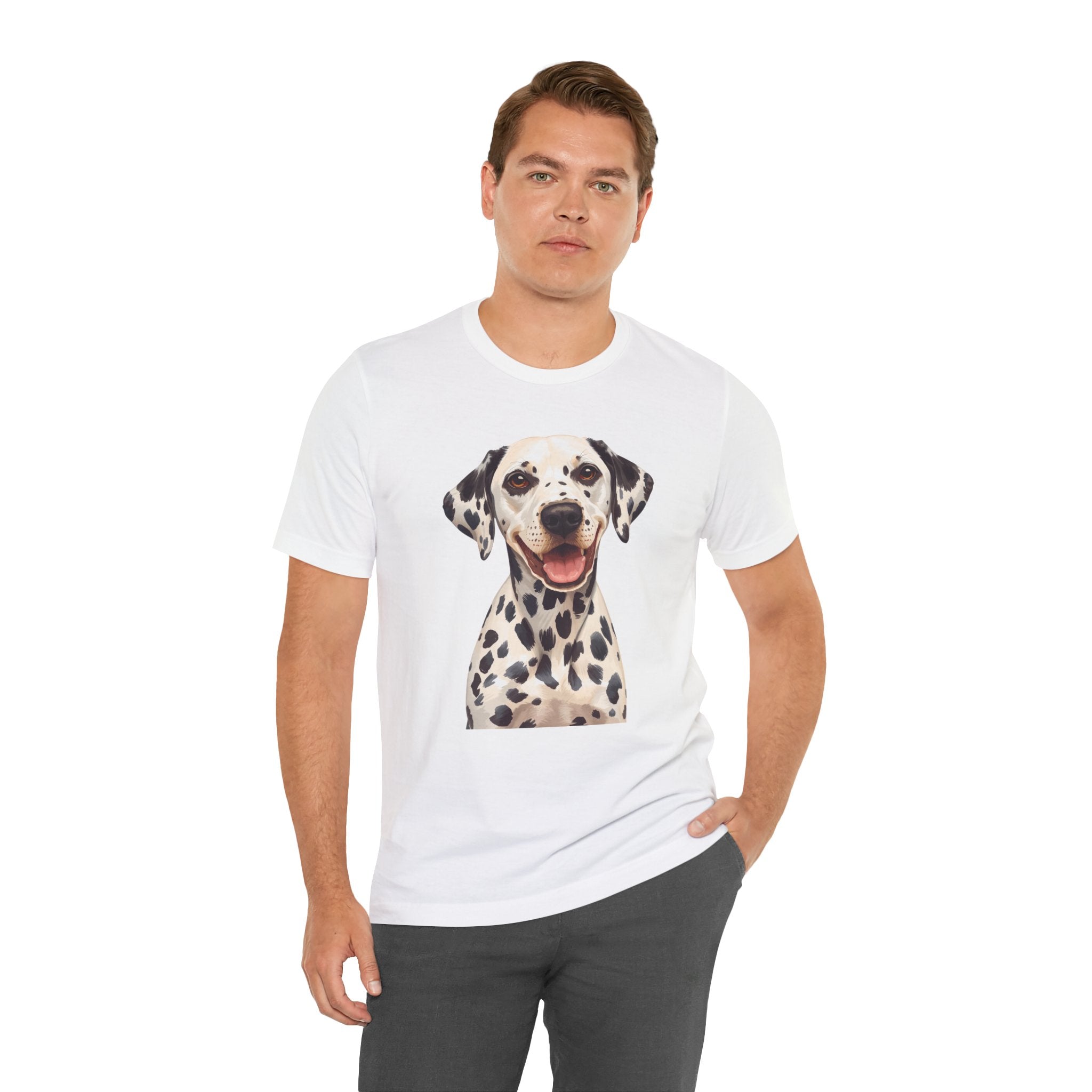 Dalmatian Dog Portrait Tee - Cute Smiling Spot Puppy T-Shirt