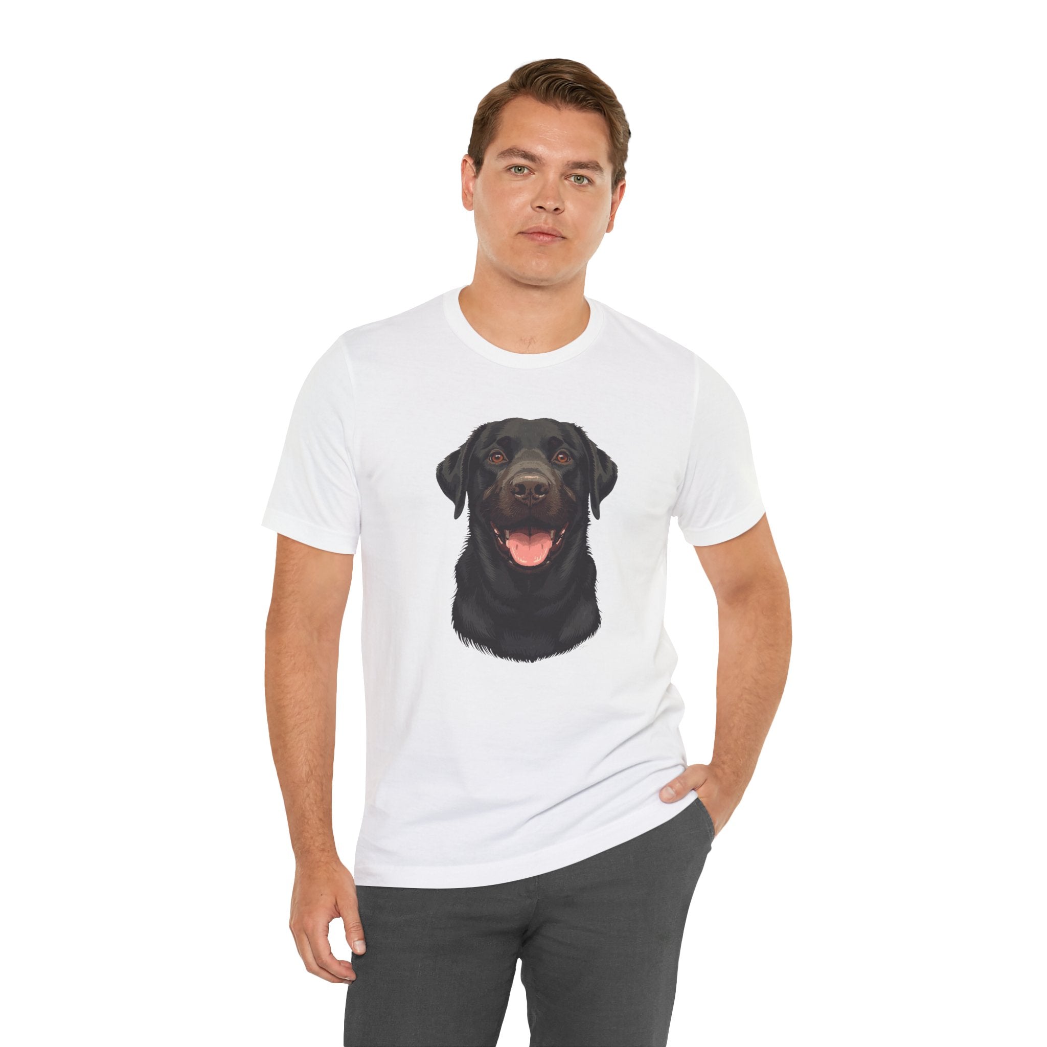 Black Labrador Portrait Tee - Happy Lab Dog Graphic T-Shirt