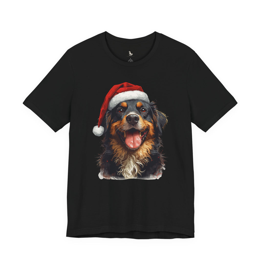 Christmas Bernese Mountain Dog T-Shirt — Santa Hat Holiday Tee