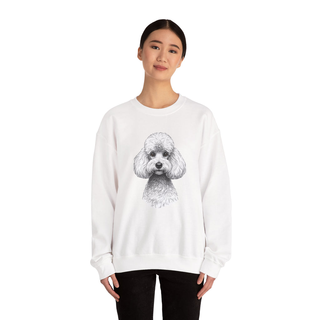 Poodle Portrait Crewneck Sweatshirt – Realistic Dog Face Graphic