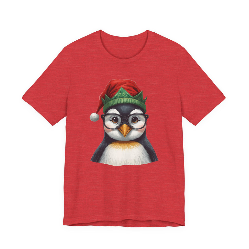 Penguin with Glasses Christmas Tee — Cute Holiday Penguin Shirt