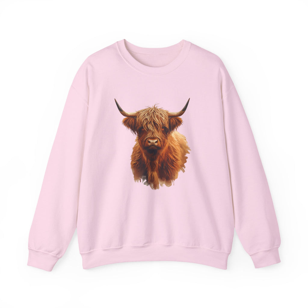Highland Cow Crewneck Sweatshirt — Scottish Highland Cattle Graphic