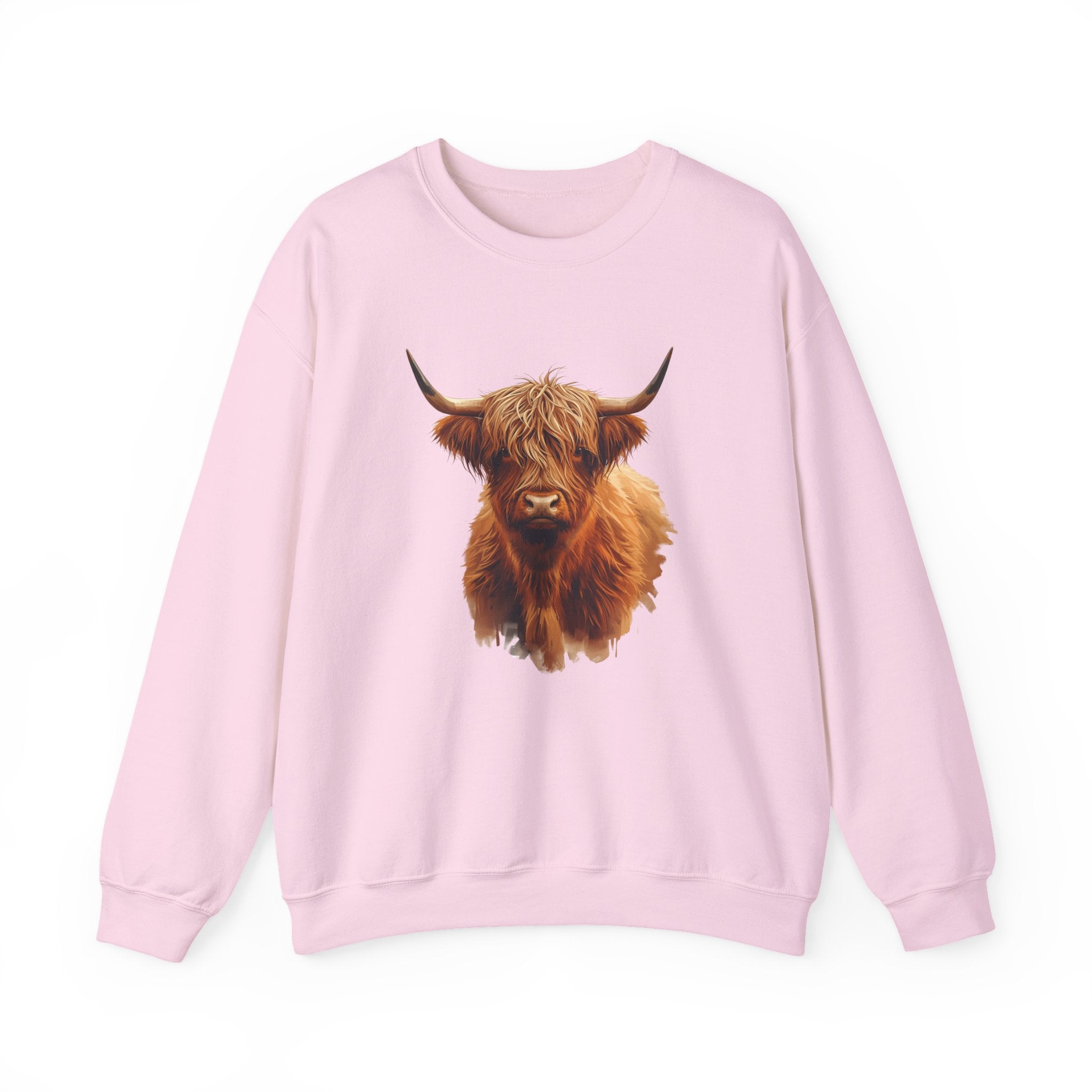 Highland Cow Crewneck Sweatshirt — Scottish Highland Cattle Graphic