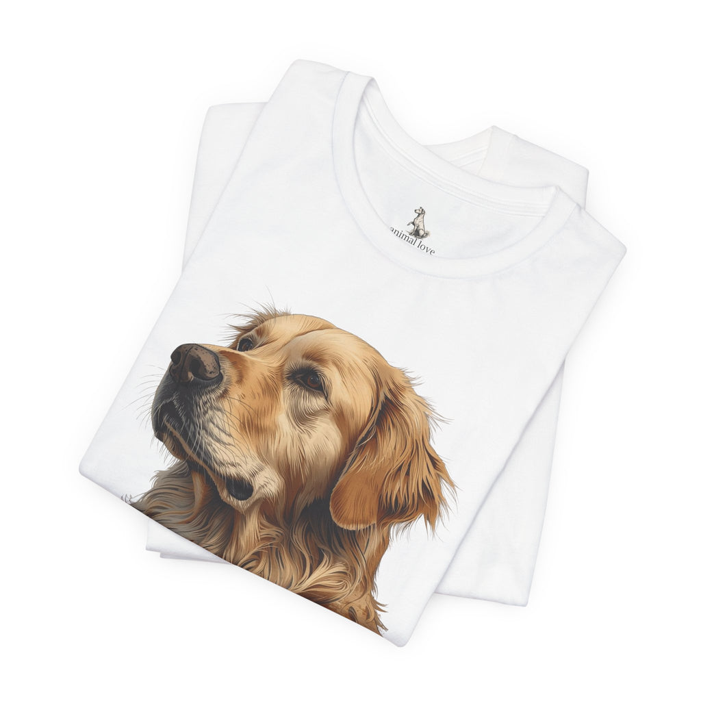 Golden Retriever Portrait T-Shirt — Realistic Dog Tee for Pet Lovers