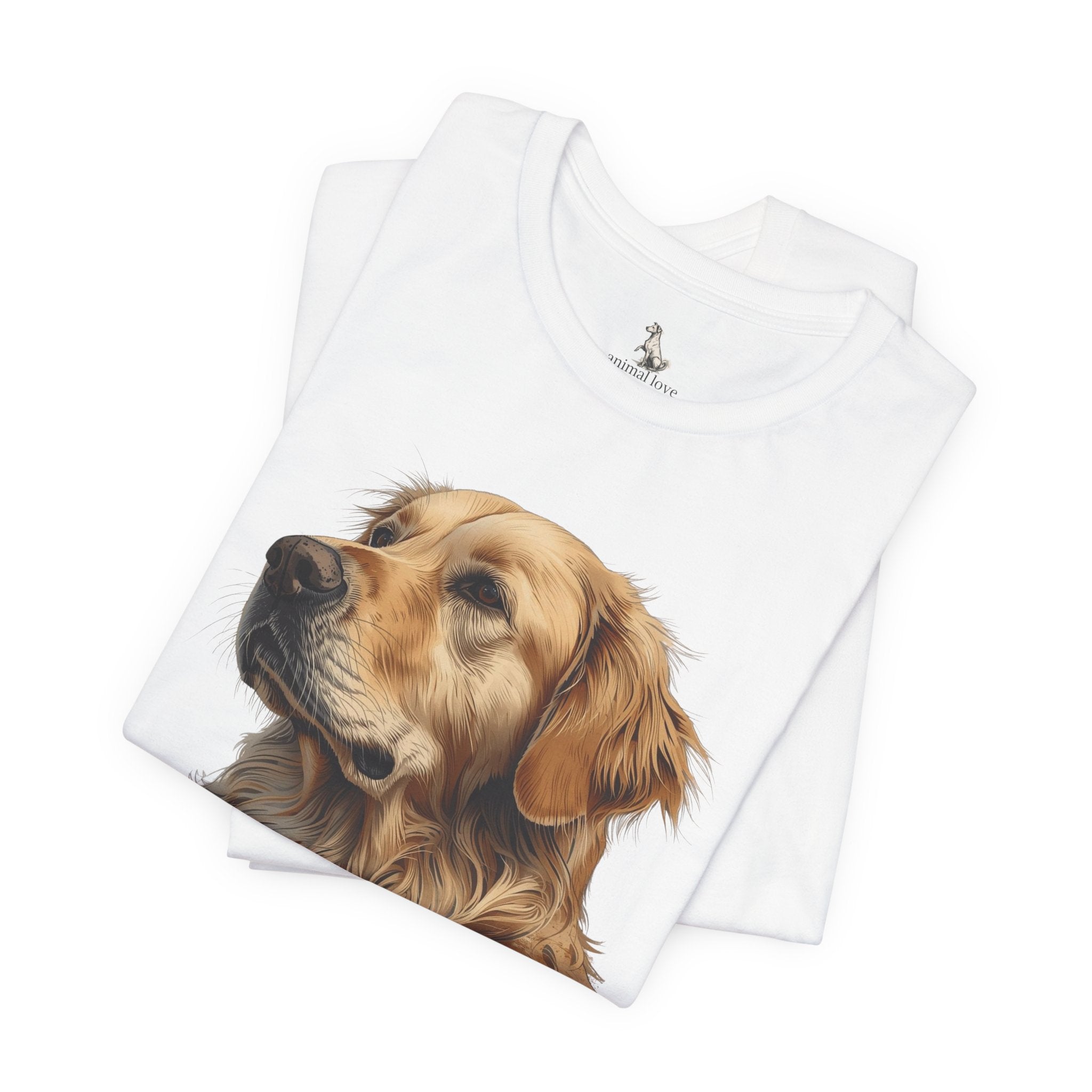 Golden Retriever Portrait T-Shirt — Realistic Dog Tee for Pet Lovers
