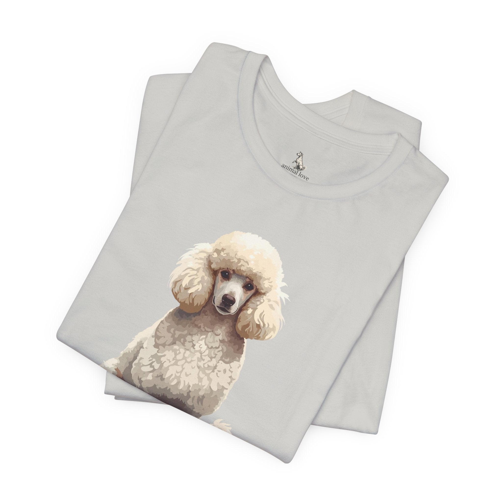 Poodle Portrait T‑Shirt — Realistic White Standard Poodle Tee