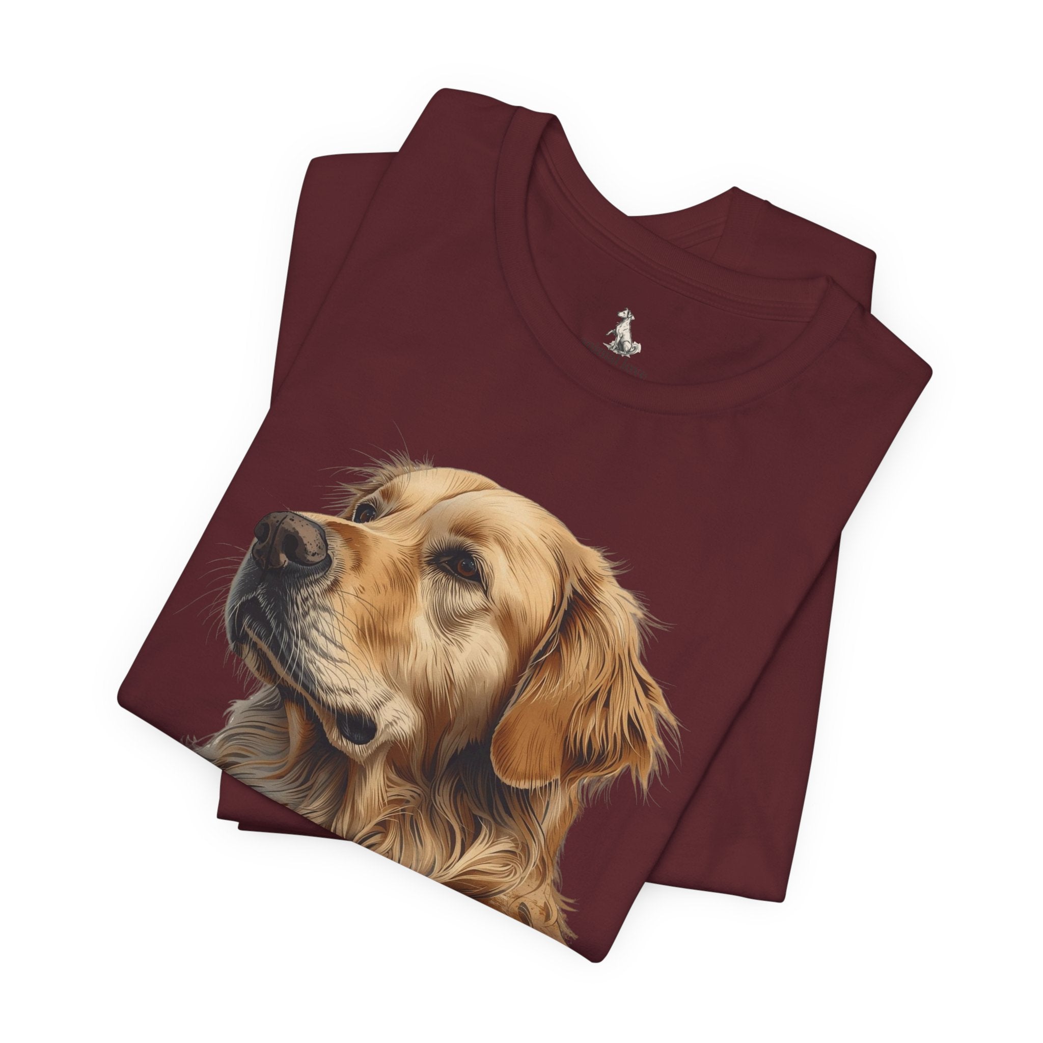 Golden Retriever Portrait T-Shirt — Realistic Dog Tee for Pet Lovers