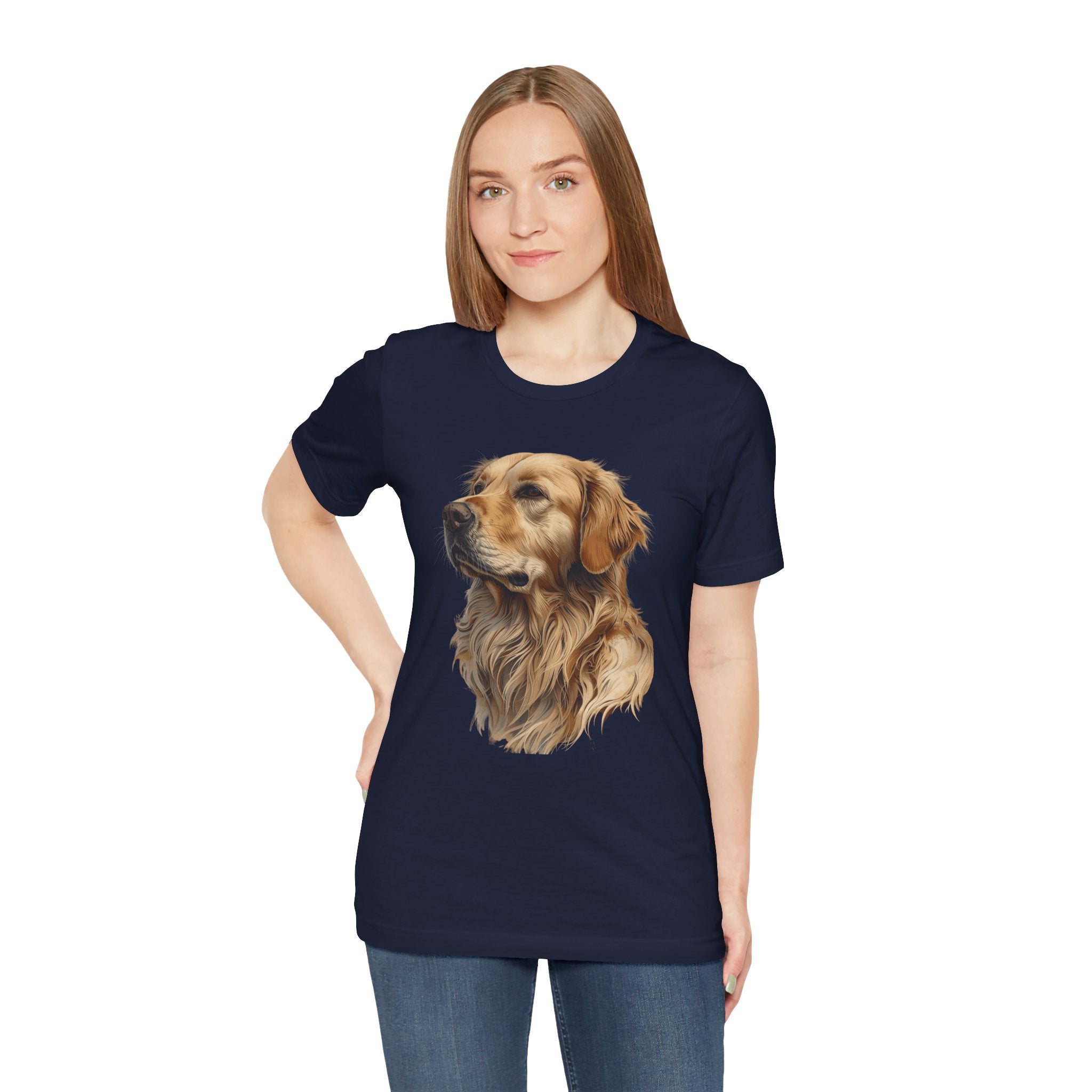 Golden Retriever Portrait T-Shirt — Realistic Dog Tee for Pet Lovers