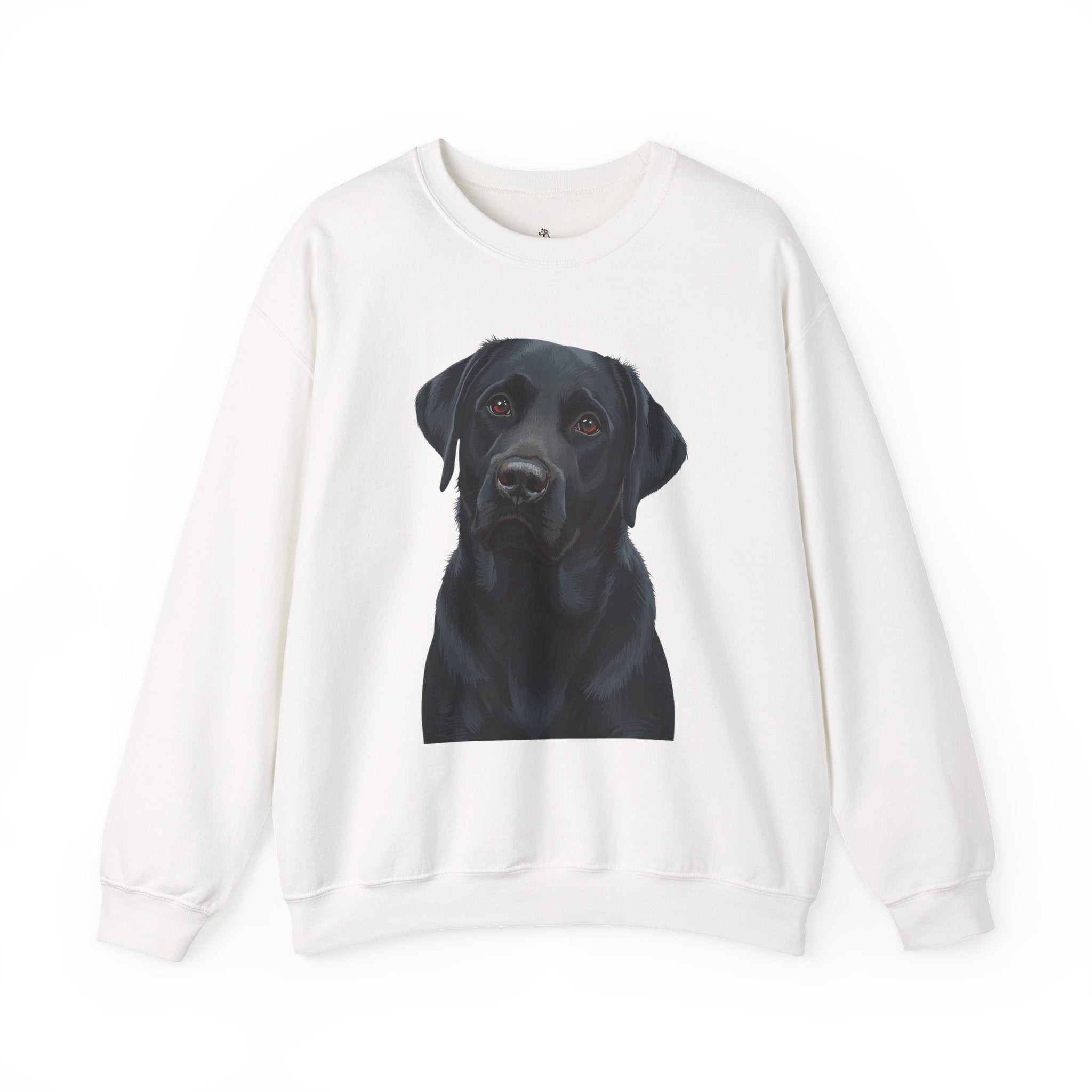 Black Labrador Portrait Crewneck Sweatshirt — Realistic Dog Print for Dog Lovers