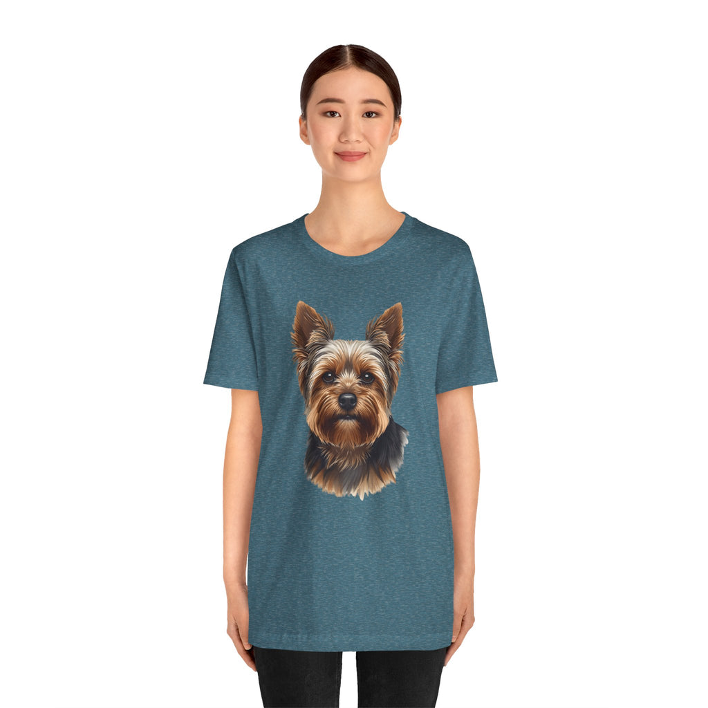 Yorkshire Terrier Portrait Tee — Realistic Cute Yorkie Dog T‑Shirt