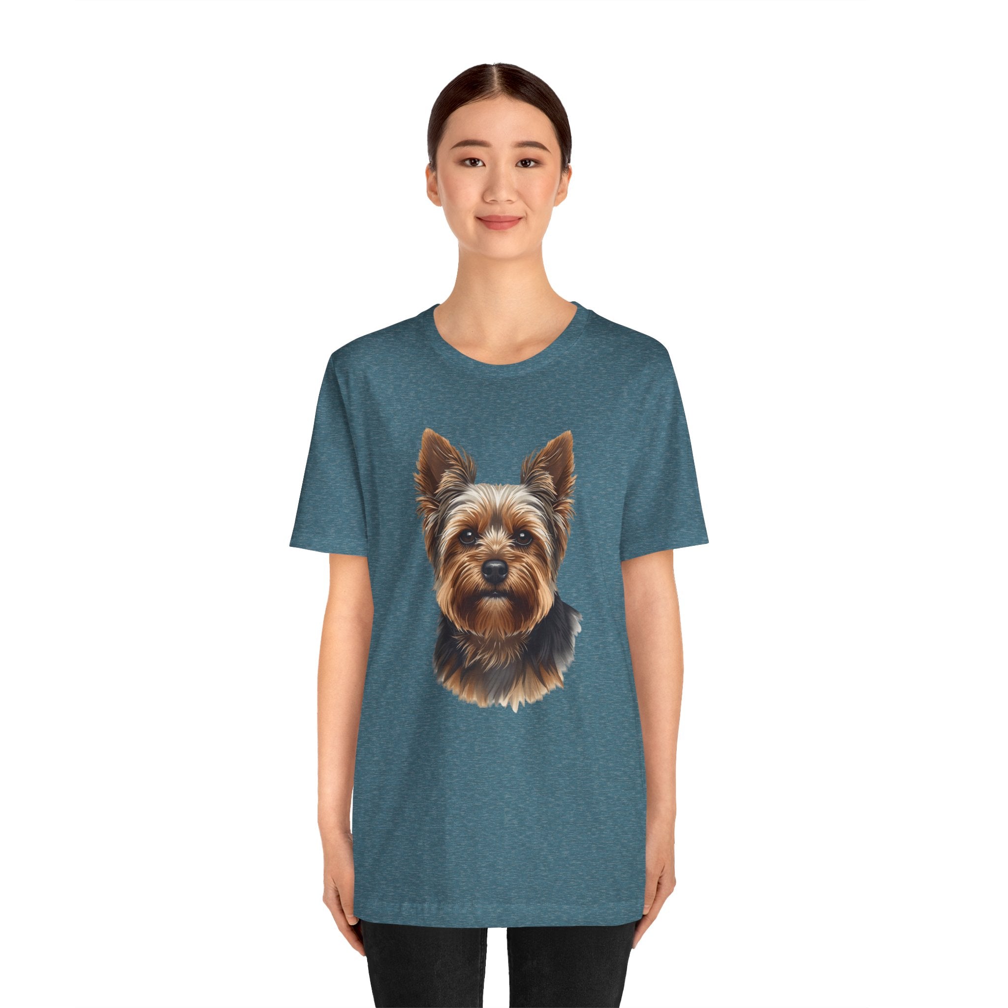 Yorkshire Terrier Portrait Tee — Realistic Cute Yorkie Dog T‑Shirt