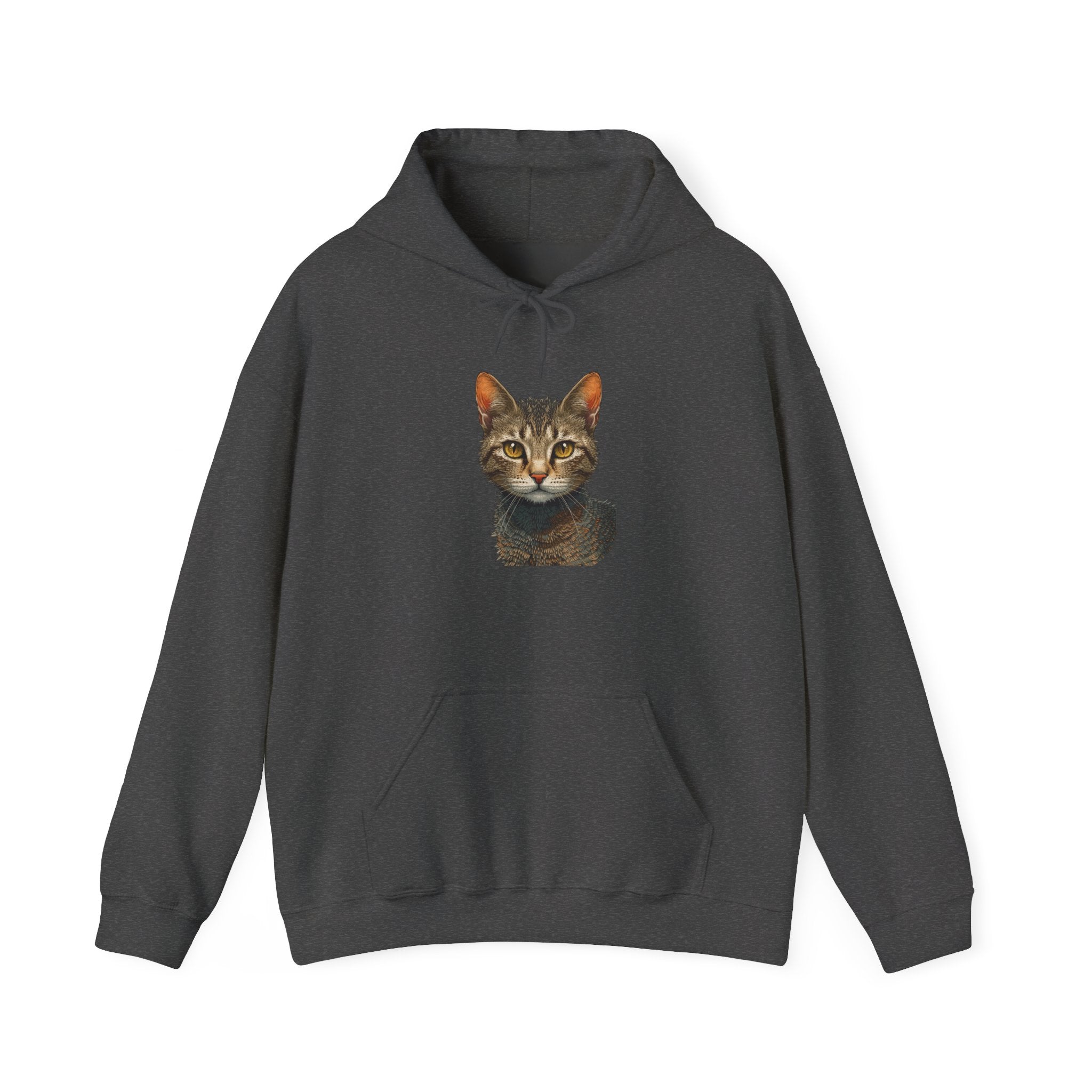 Cat Portrait Hoodie — Realistic Tabby Kitten Graphic Pullover