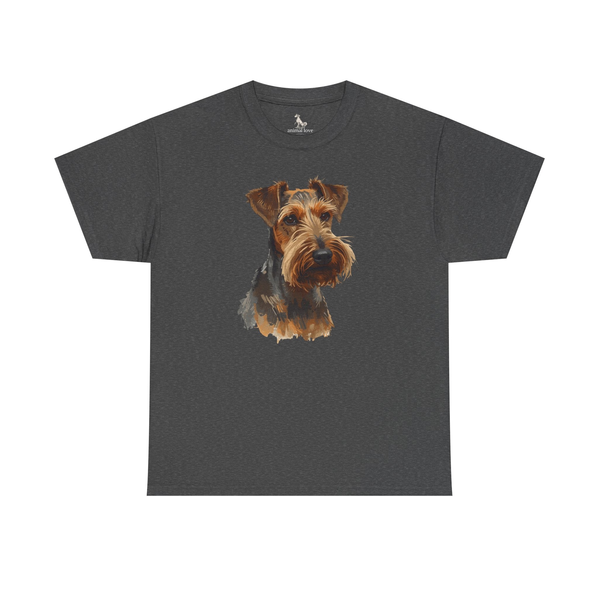 Airedale Terrier Portrait T‑Shirt – Realistic Dog Face Tee for Airedale Lovers