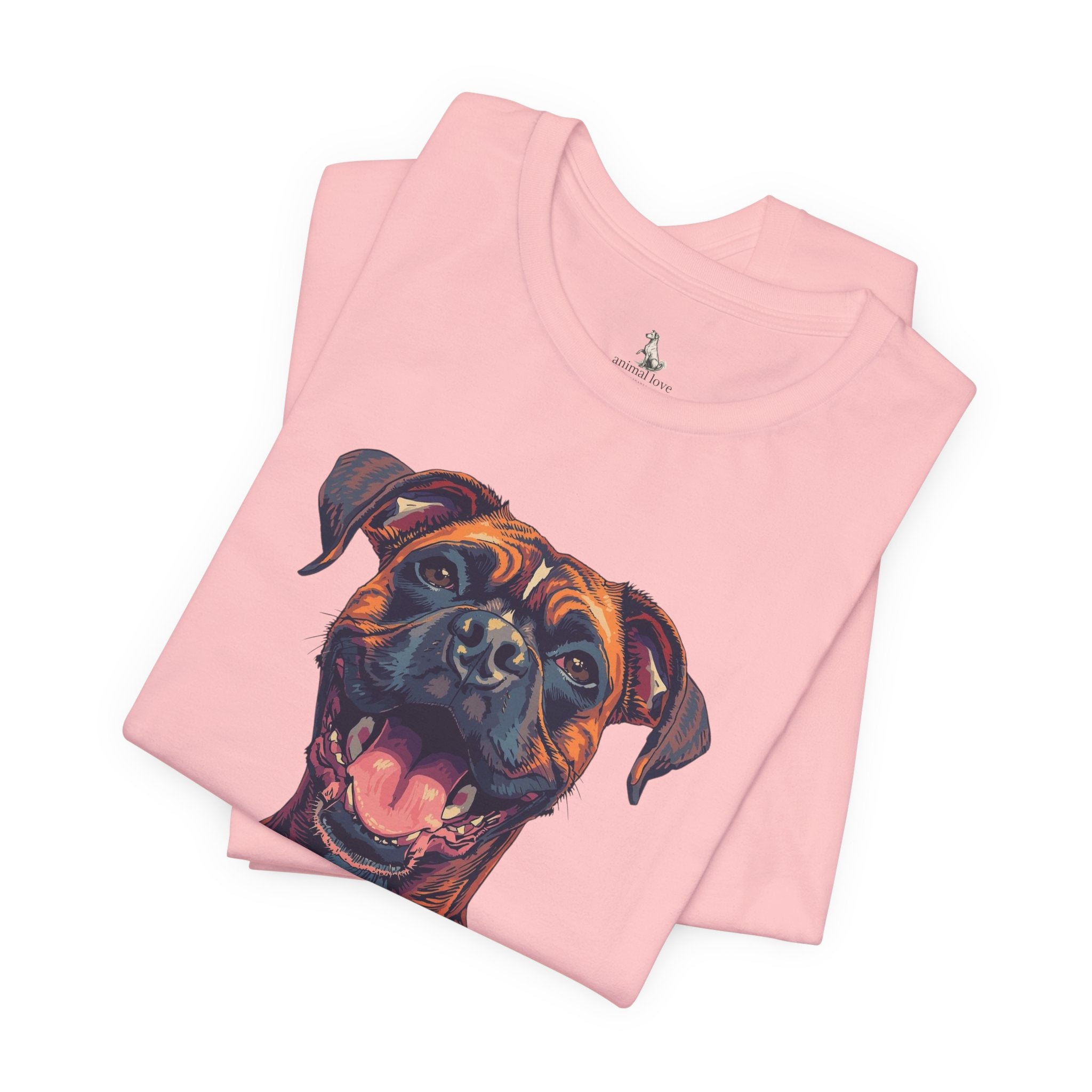 Happy Boxer Dog T‑Shirt — Colorful Portrait Pet Tee