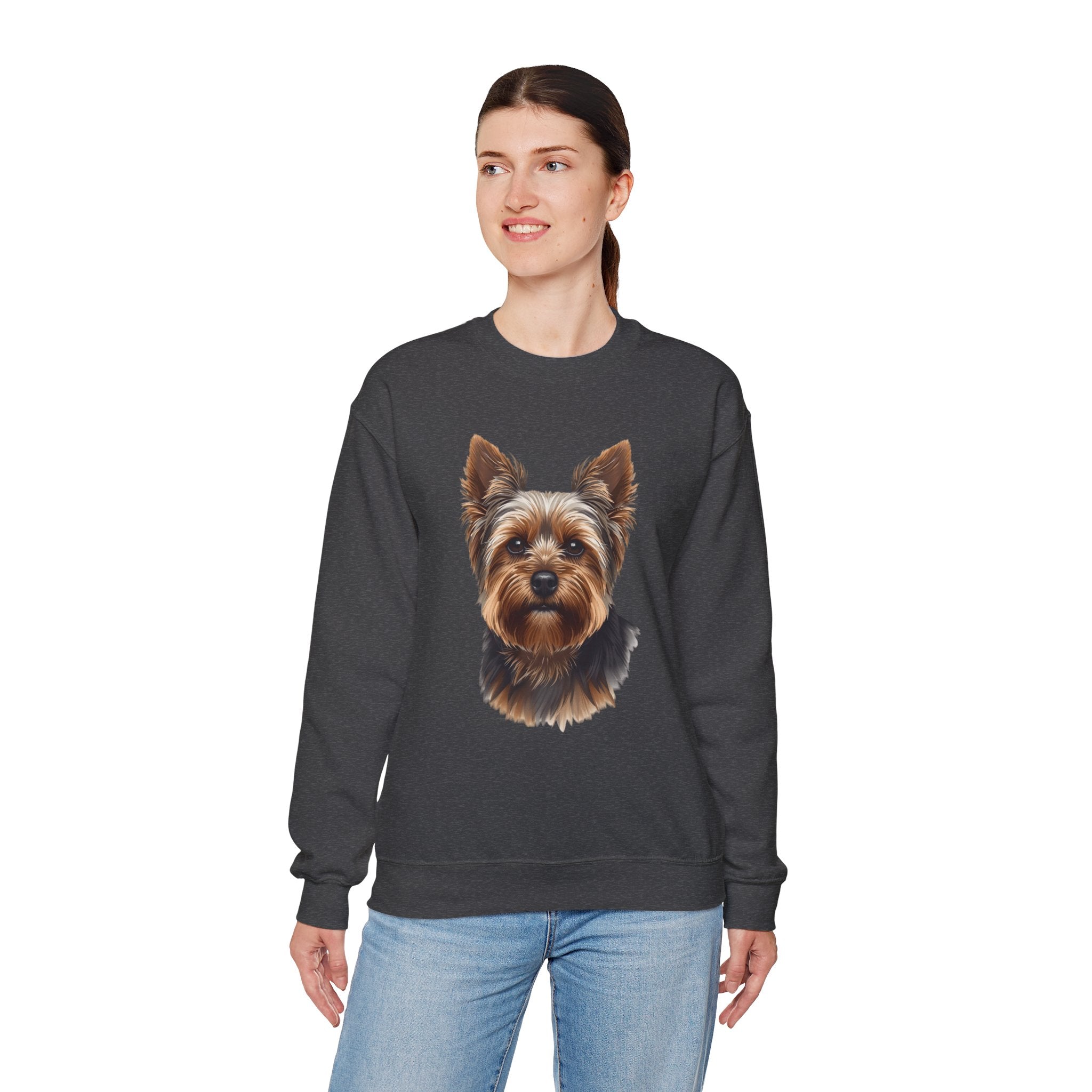 Yorkshire Terrier Crewneck Sweatshirt – Realistic Yorkie Portrait Pullover