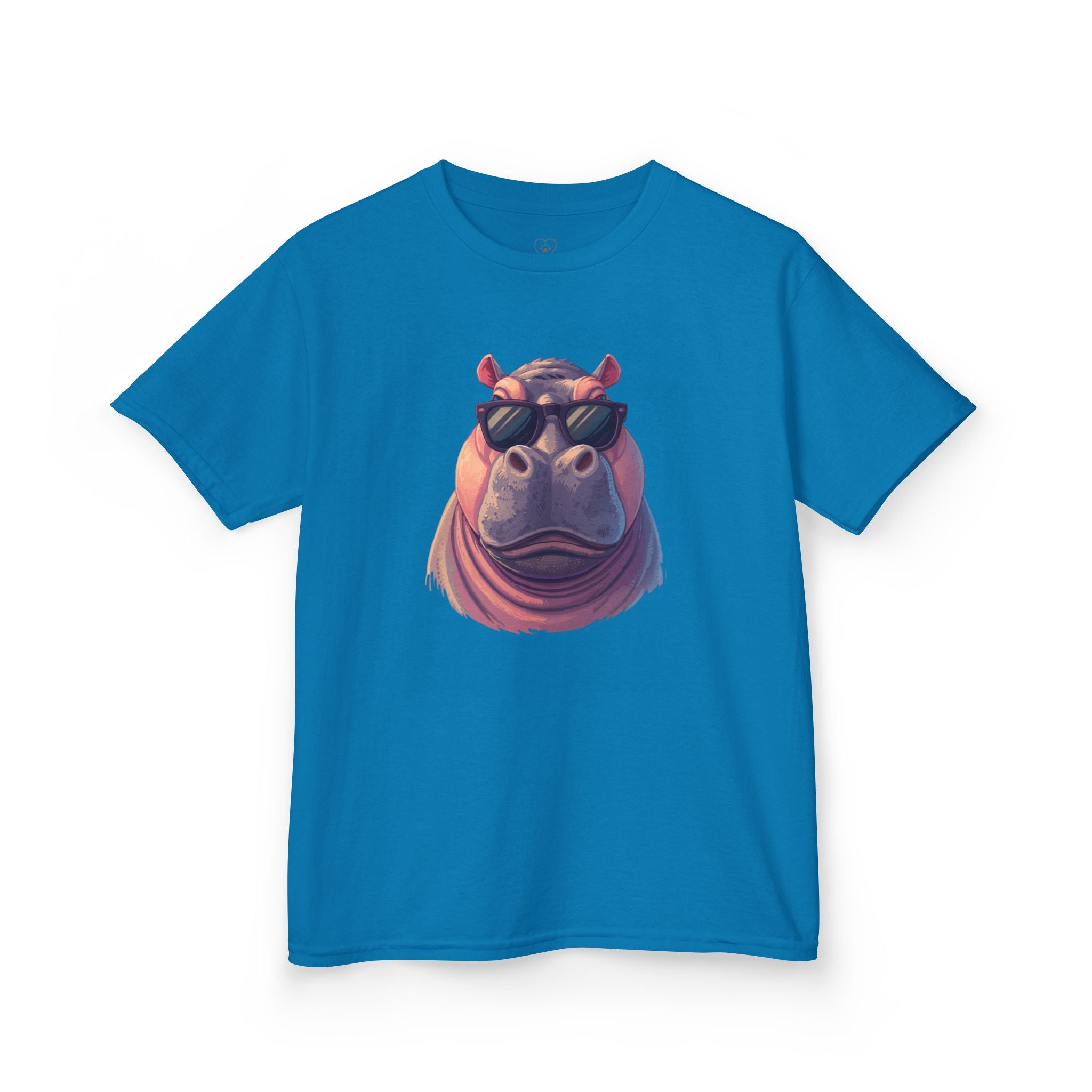 Kids Hippo Sunglasses T‑Shirt — Cool Cartoon Animal Tee for Boys & Girls