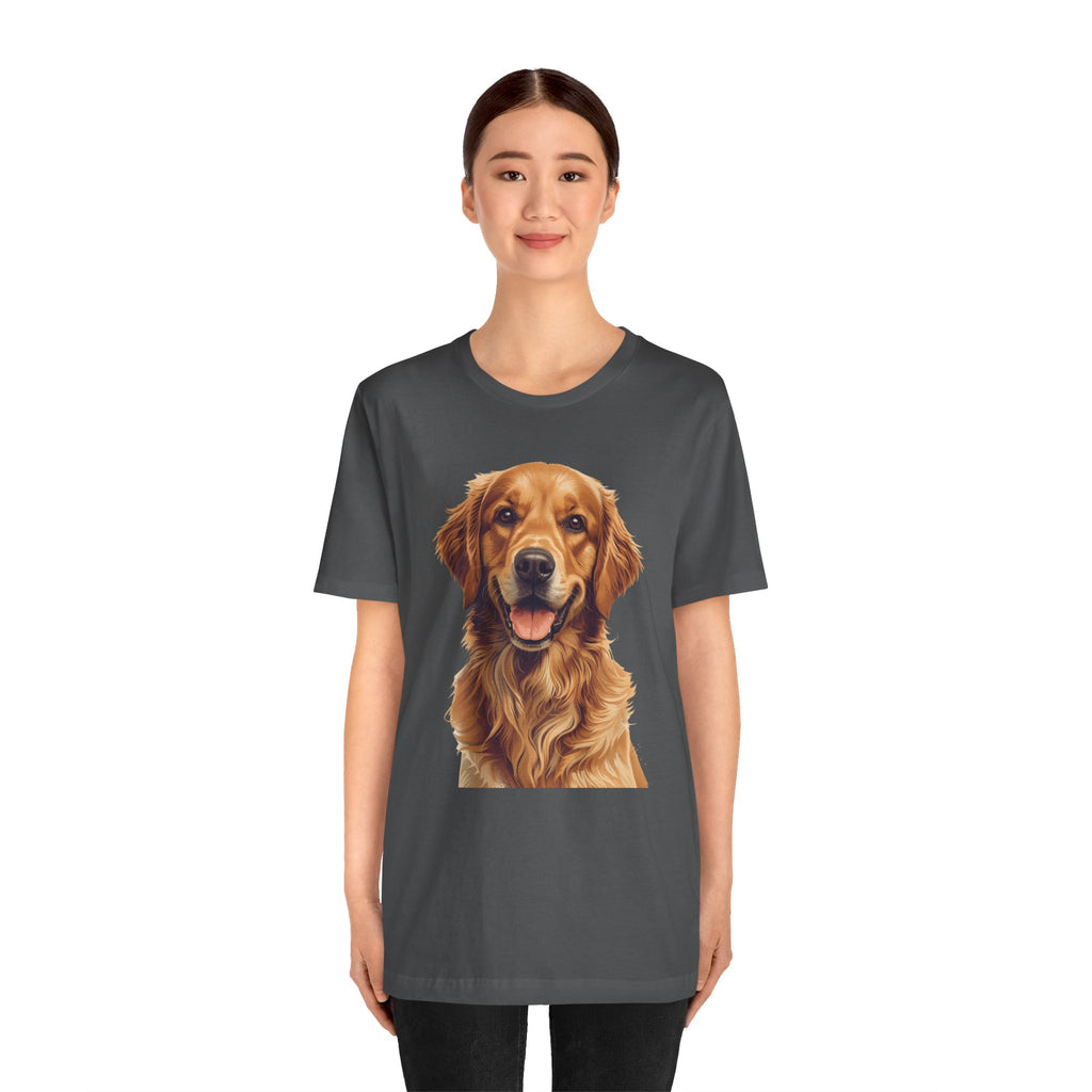 Golden Retriever Portrait T-Shirt — Smiling Dog Tee for Dog Lovers