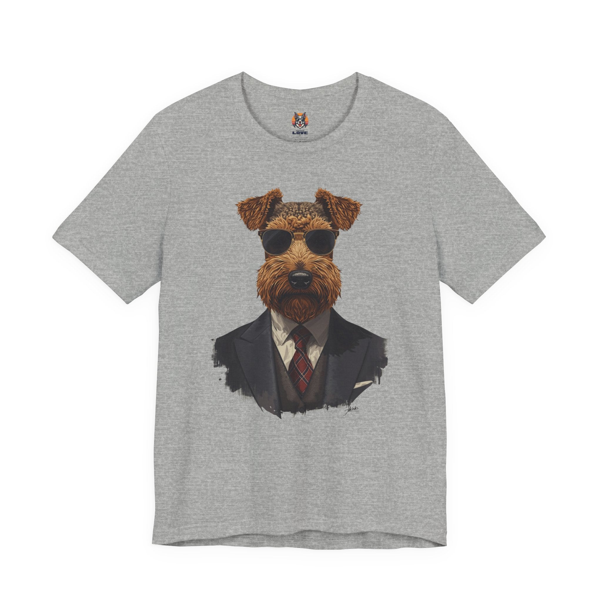 Airedale Gentleman T‑Shirt — Dog in Suit Graphic Tee