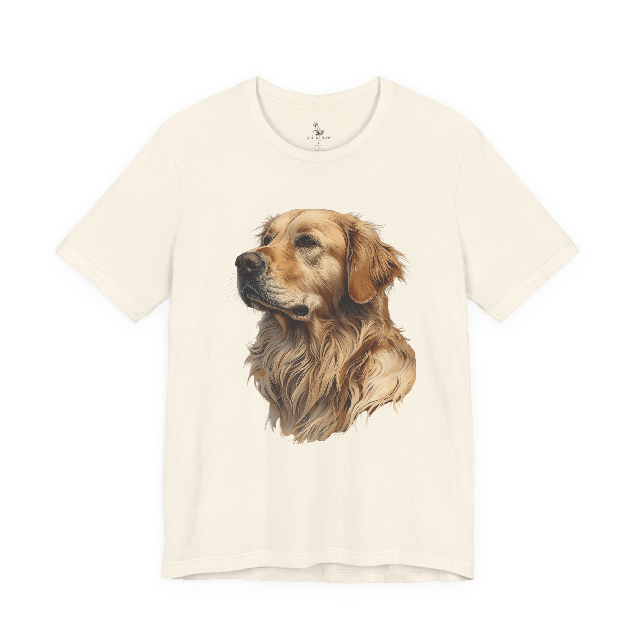 Golden Retriever Portrait T-Shirt — Realistic Dog Tee for Pet Lovers