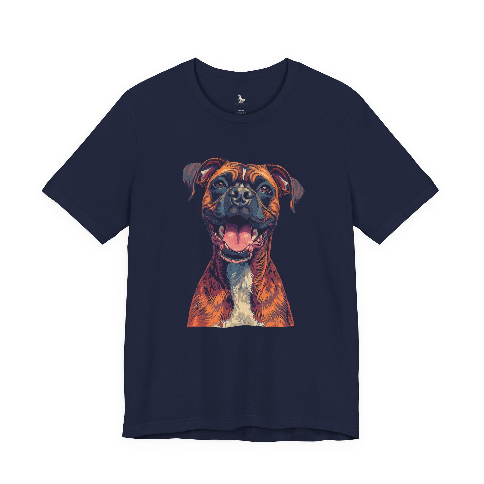 Happy Boxer Dog T‑Shirt — Colorful Portrait Pet Tee